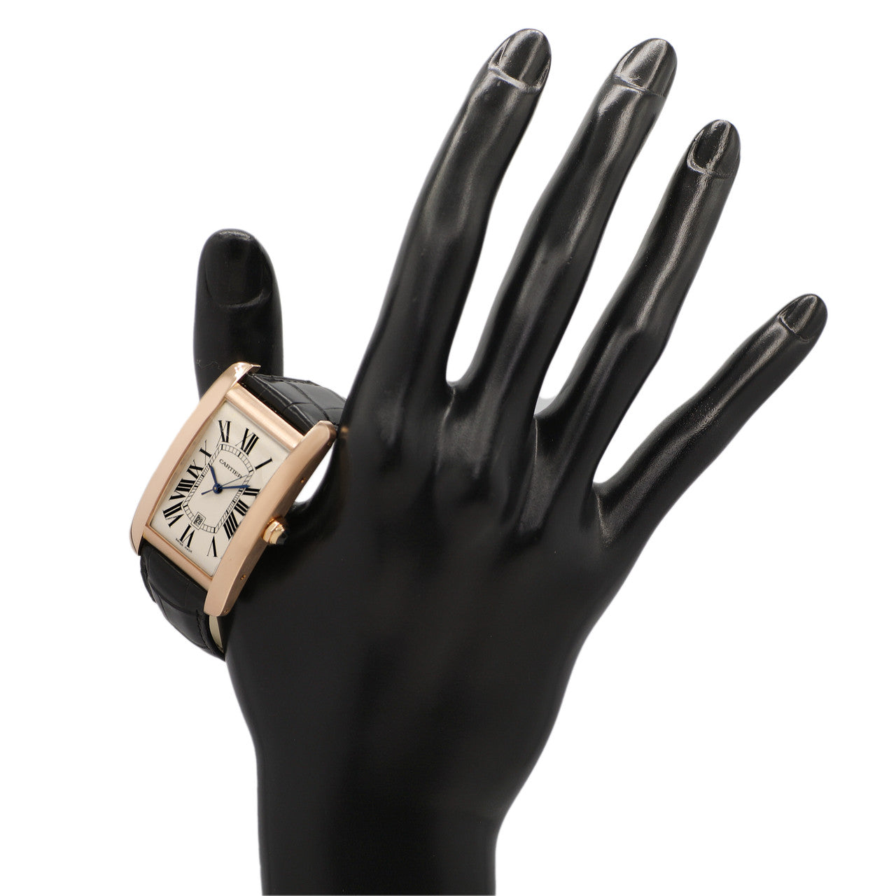 Exclusive Cartier 18K Rose Gold Large Tank Americaine W2609156 — Lifestyle View