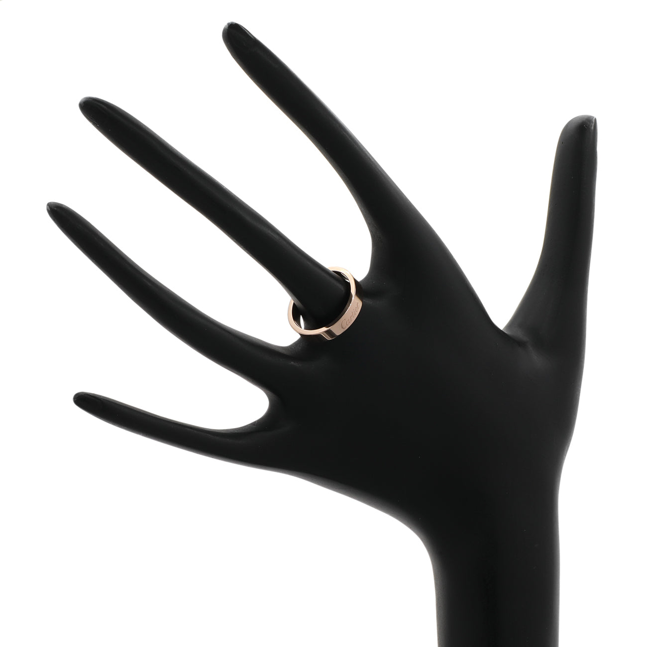 Exclusive Cartier 18K Rose Gold C de Cartier Wedding Band Ring — Back View