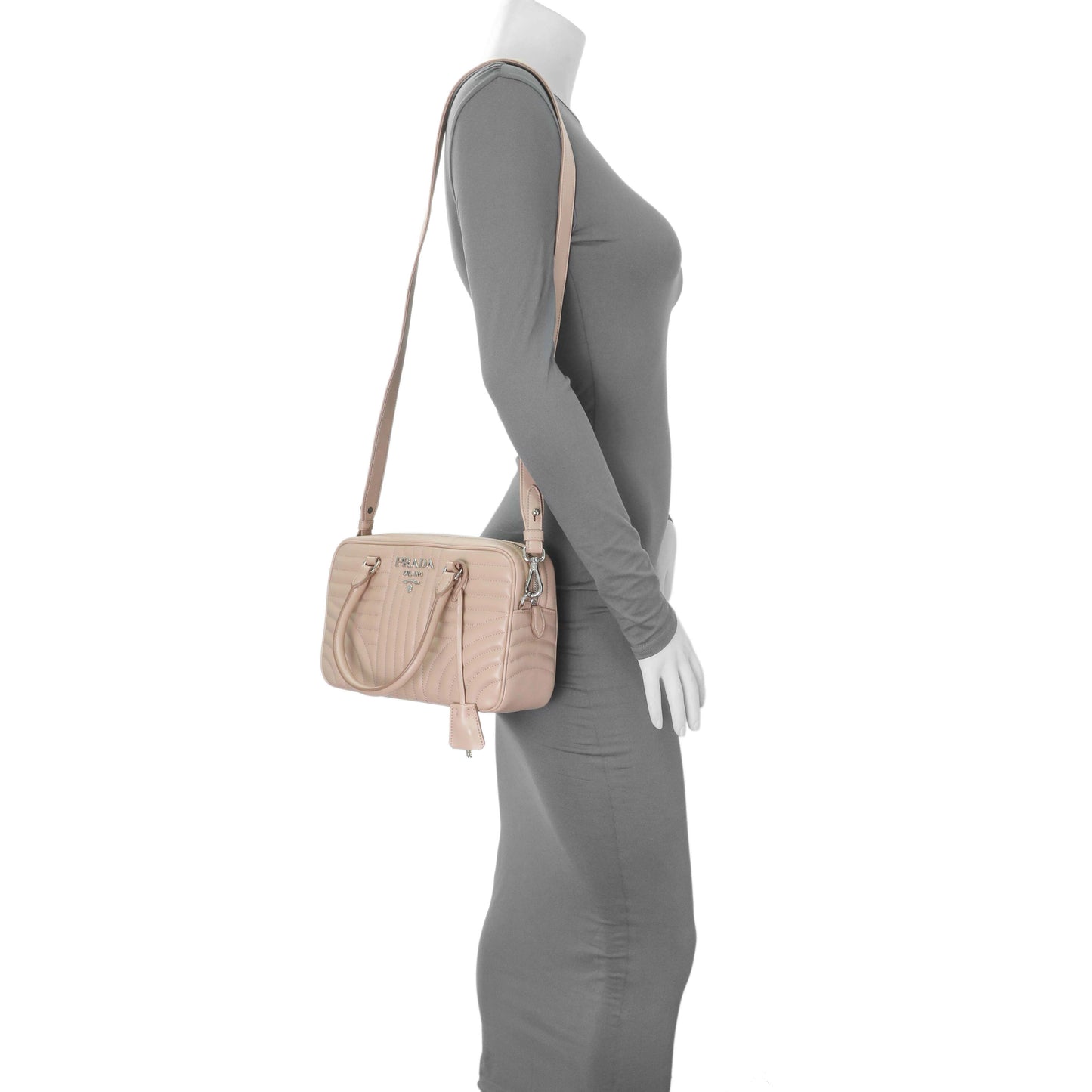 Exclusive Prada Cipria Soft Calfskin Impunture Diagramme Top Handle Crossbody Bag — Alternate View 7