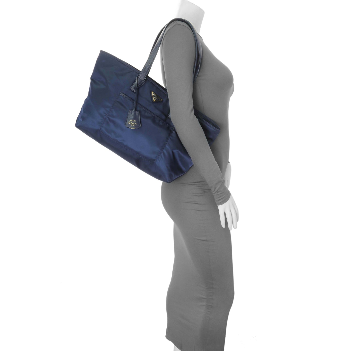 Exclusive Prada Blue Re-Nylon Saffiano Re-Edition 1978 Tote — Lifestyle View