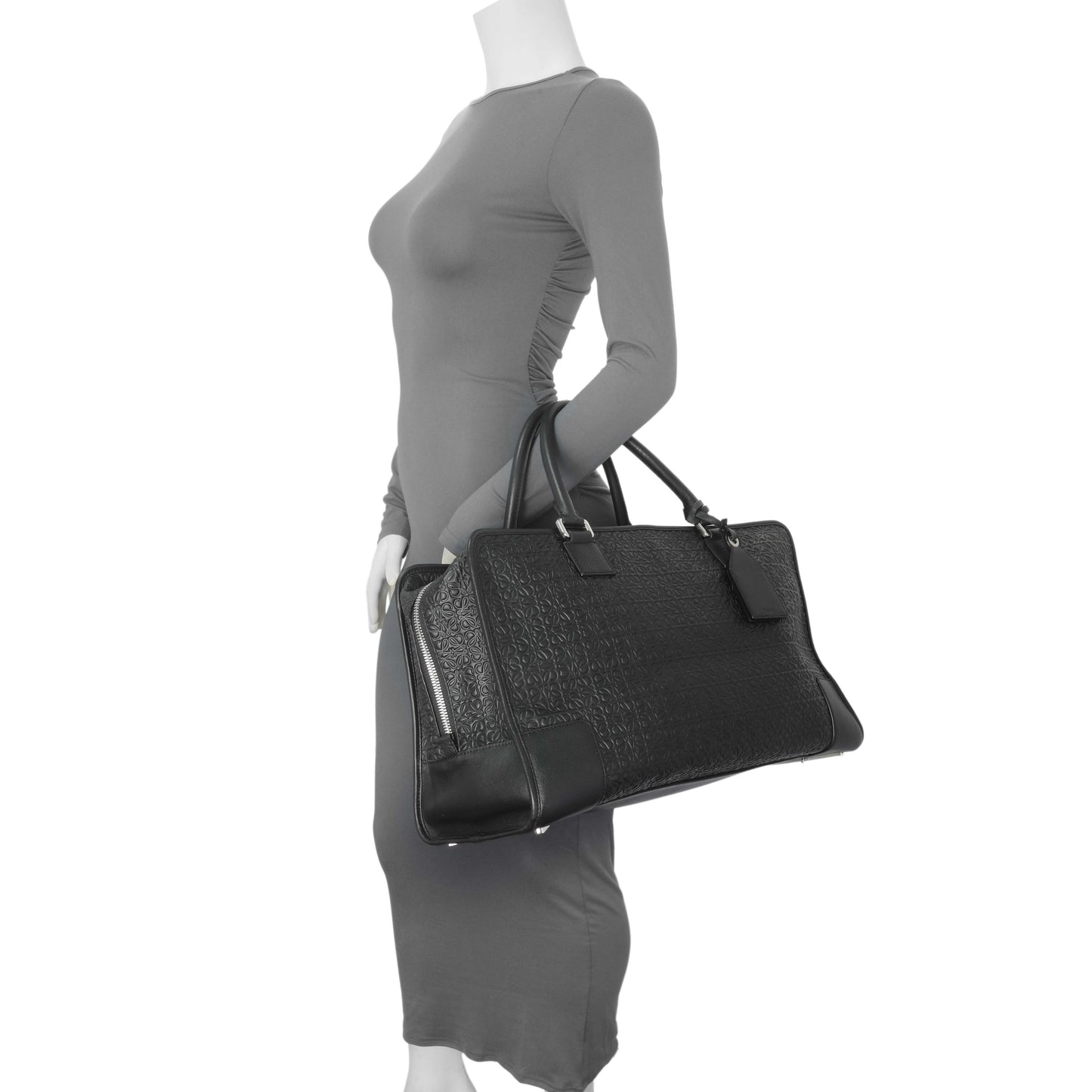 Exclusive Loewe Black Embossed Repeat Calfskin Amazona 44 — Alternate View 10