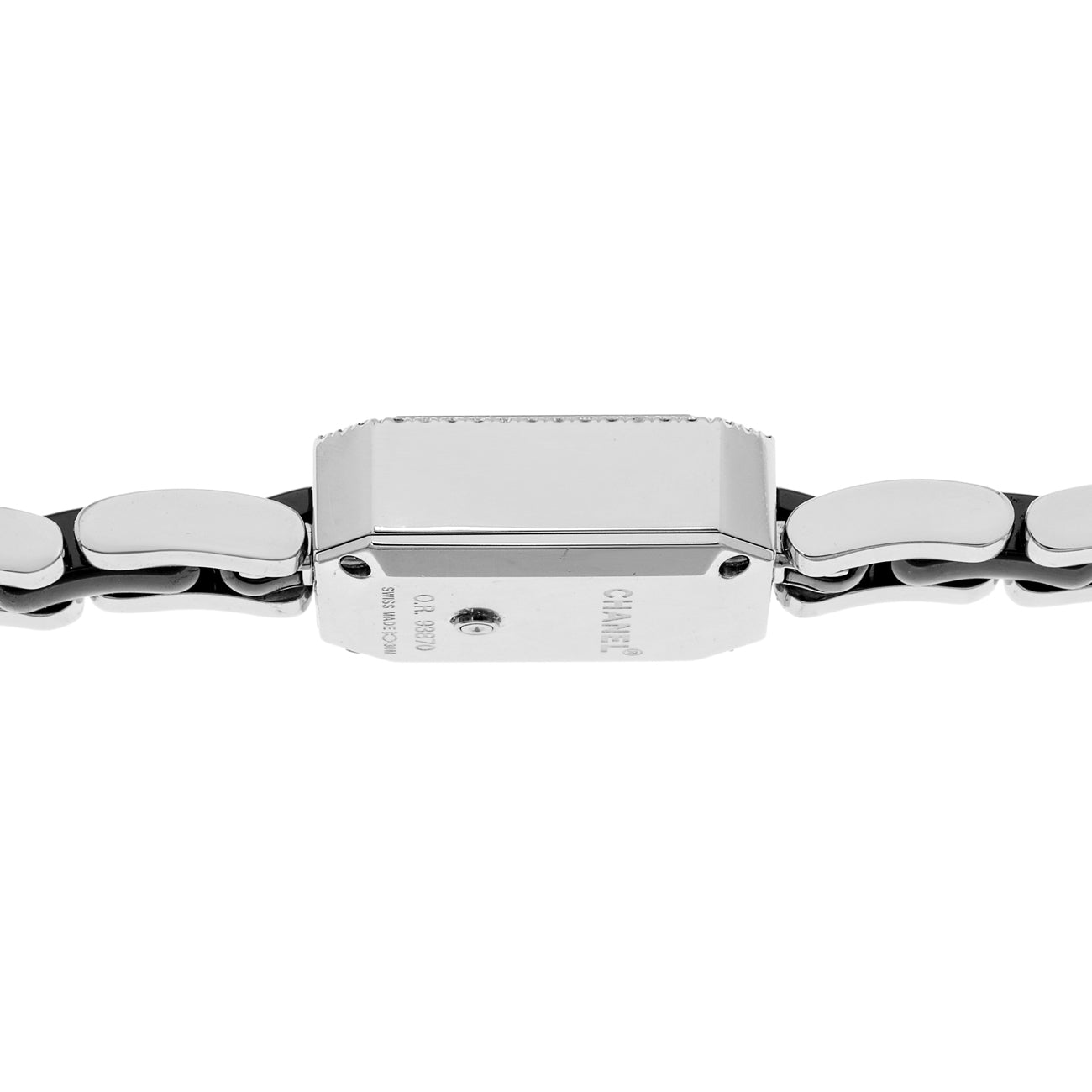 Exclusive Chanel Stainless Steel Black Ceramic Diamond Premiere H2163 — Back View