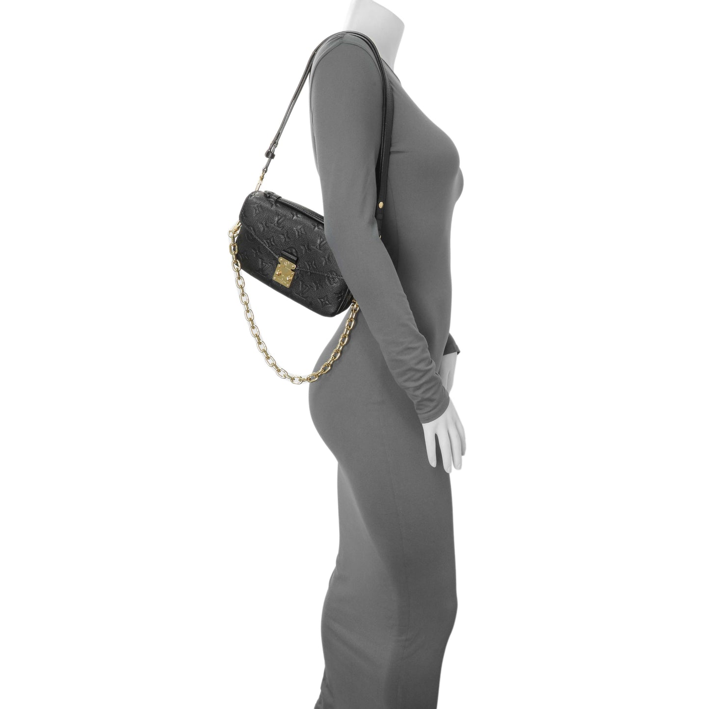 Exclusive Louis Vuitton Black Empreinte Pochette Metis East West — Alternate View 10