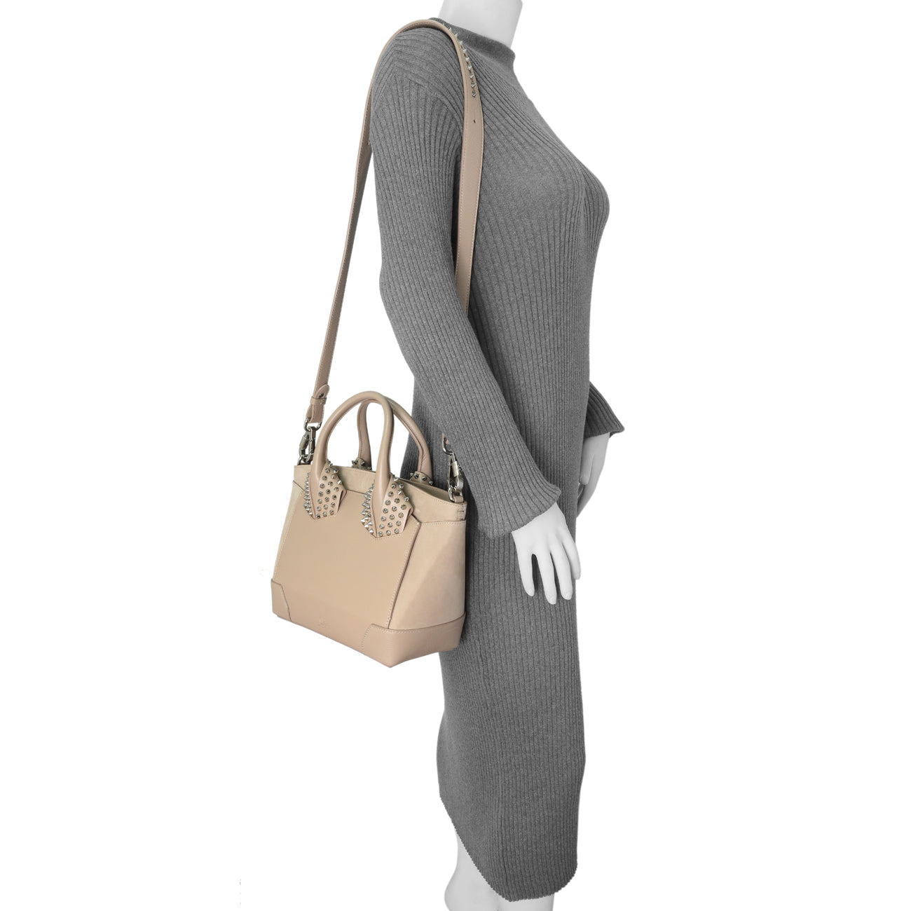 Exclusive Christian Louboutin Taupe Calfskin Suede Small Eloise Tote — Alternate View 11