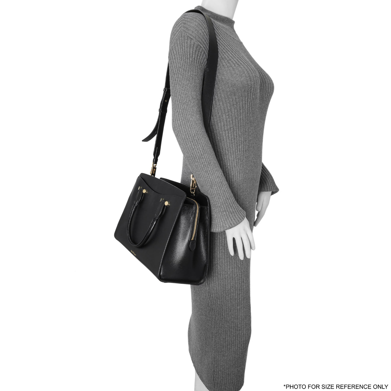Exclusive Salvatore Ferragamo Black Hammered Calfskin Today Satchel — Lifestyle View