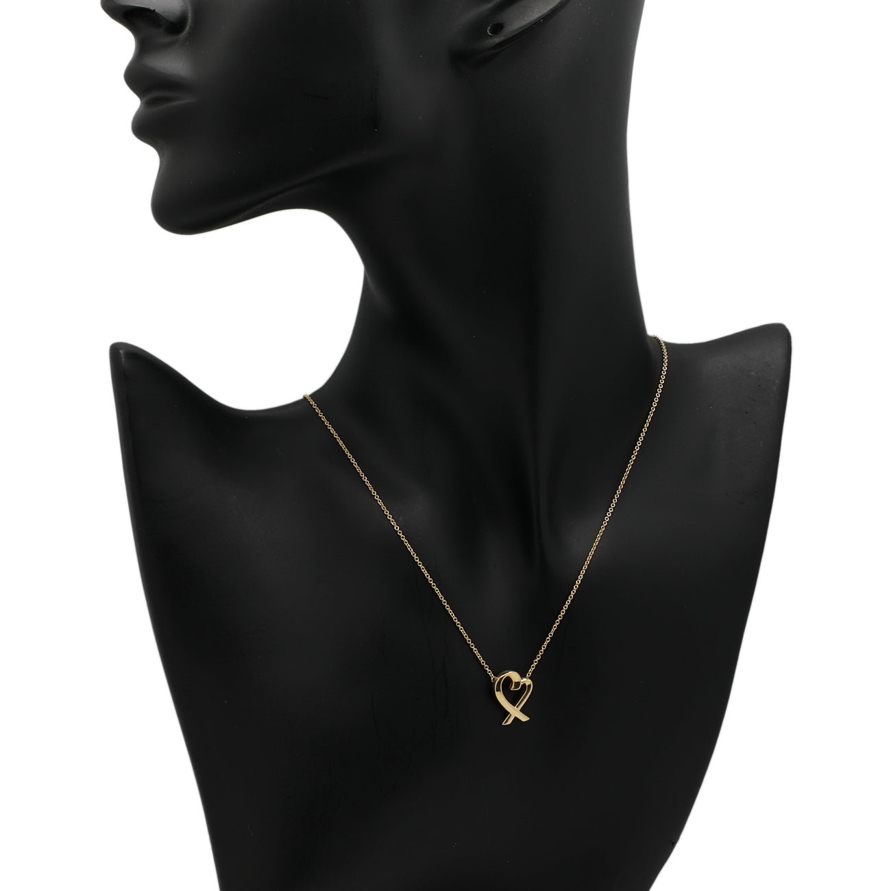 Exclusive Tiffany & Co. 18K Yellow Gold Paloma Picasso Loving Heart Pendant — Detail View