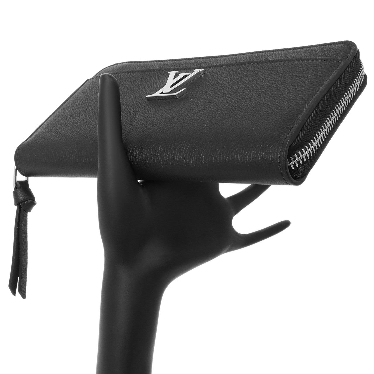 Exclusive Louis Vuitton Black Calfskin Lockme Zippy Wallet — Alternate View 7