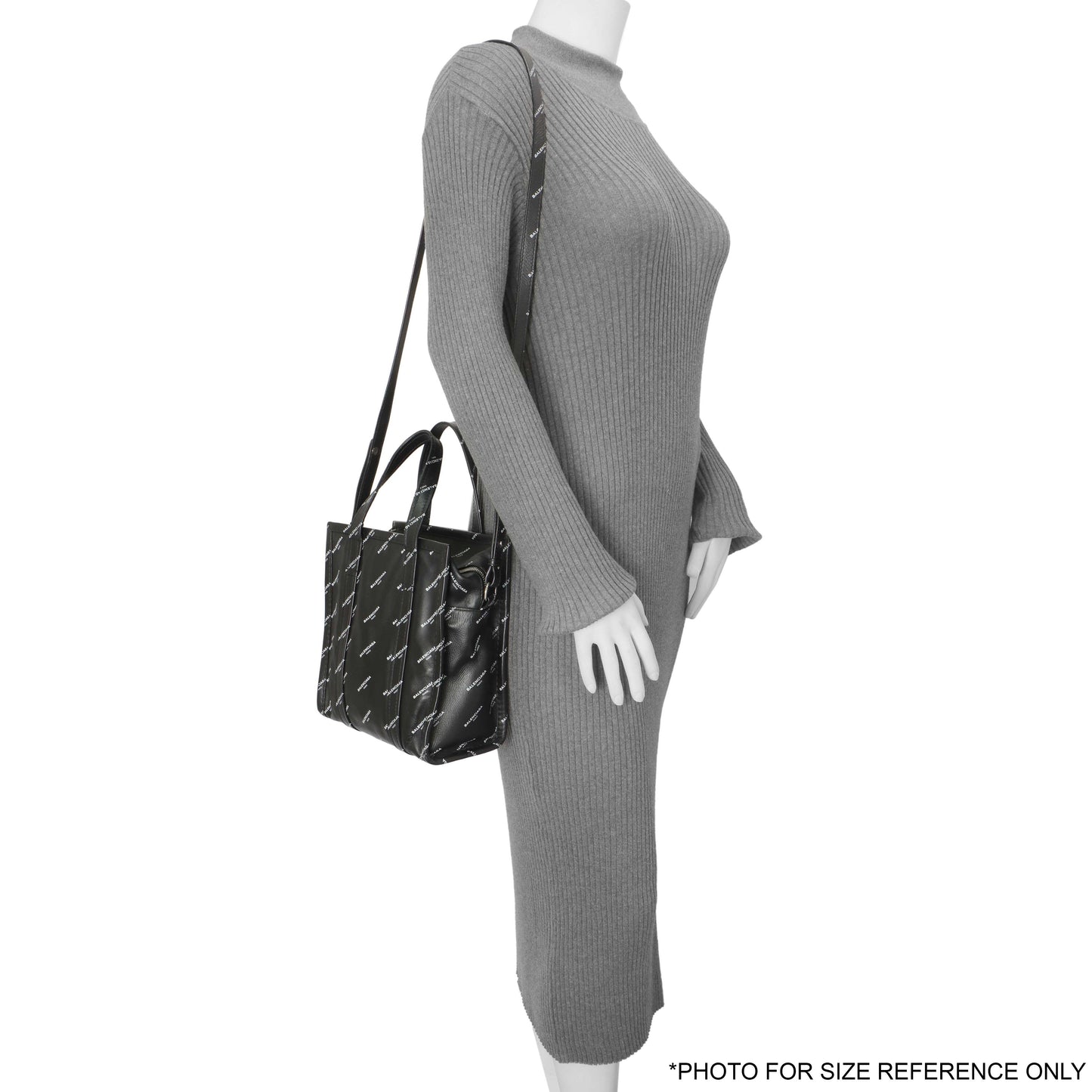 Exclusive Balenciaga Calfskin Allover Logo XS Bazar Shopper Tote — Alternate View 14
