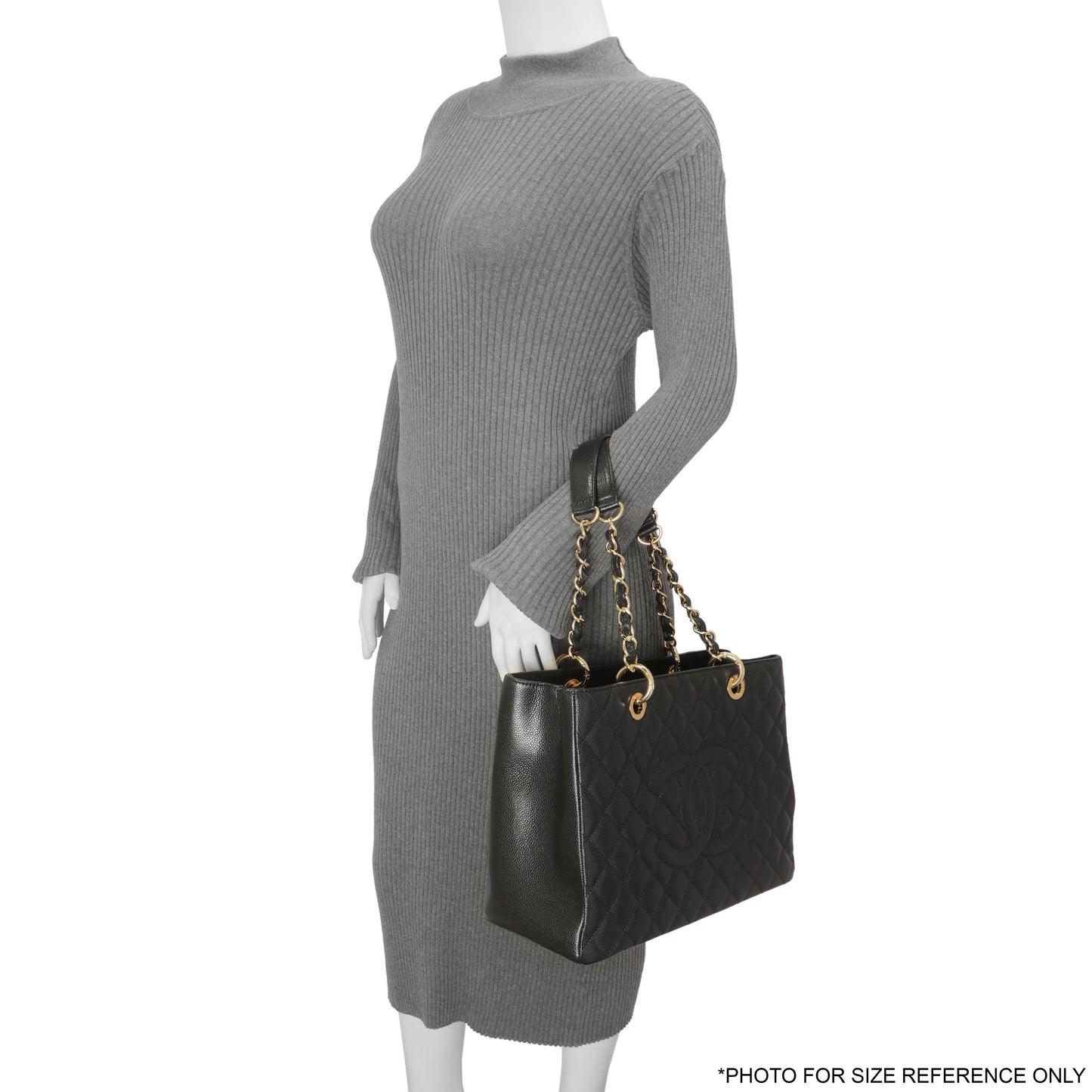 Exclusive Chanel Black Quilted Caviar Grand Shopping Tote GST — Alternate View 11