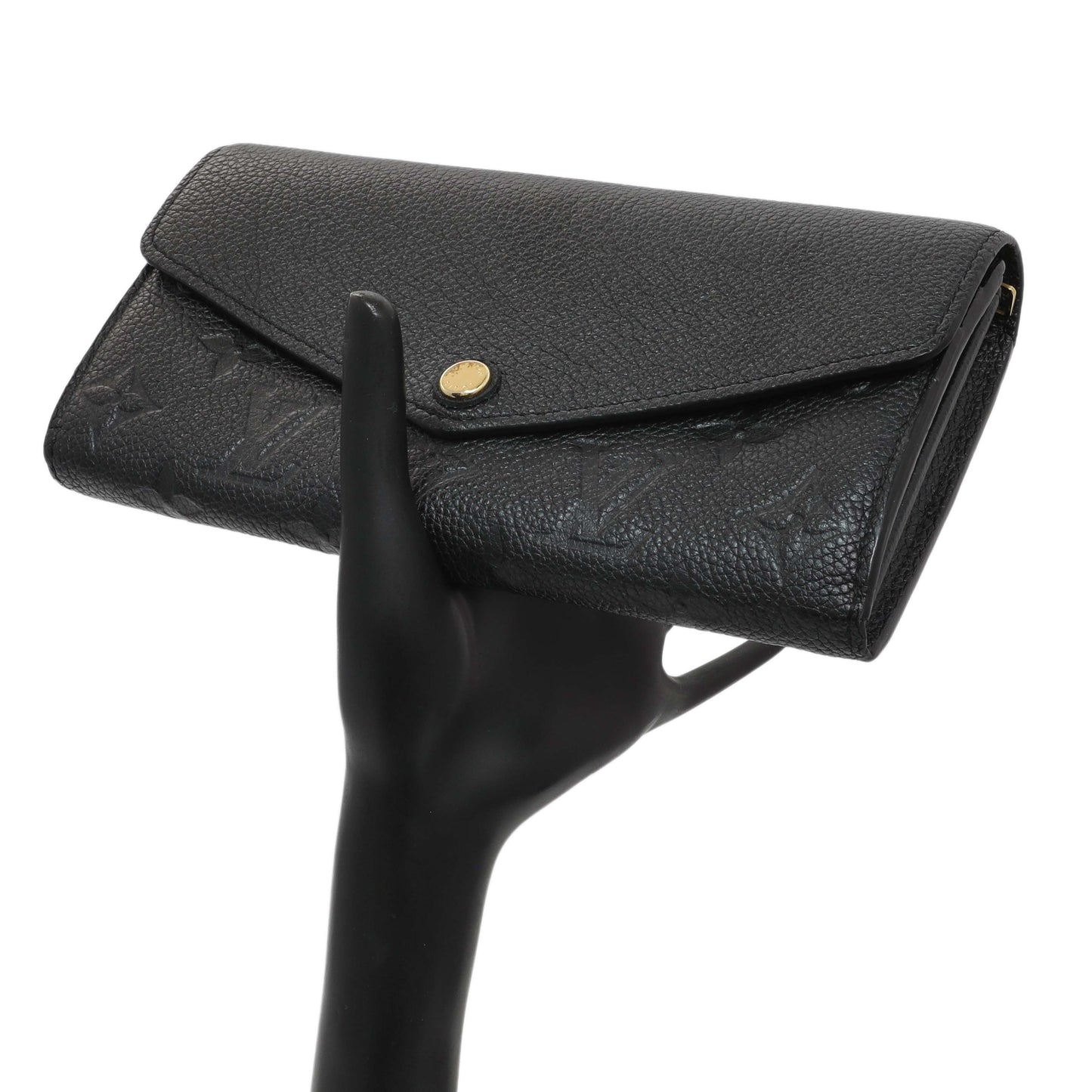 Exclusive Louis Vuitton Black Monogram Empreinte Sarah Wallet — Alternate View 13