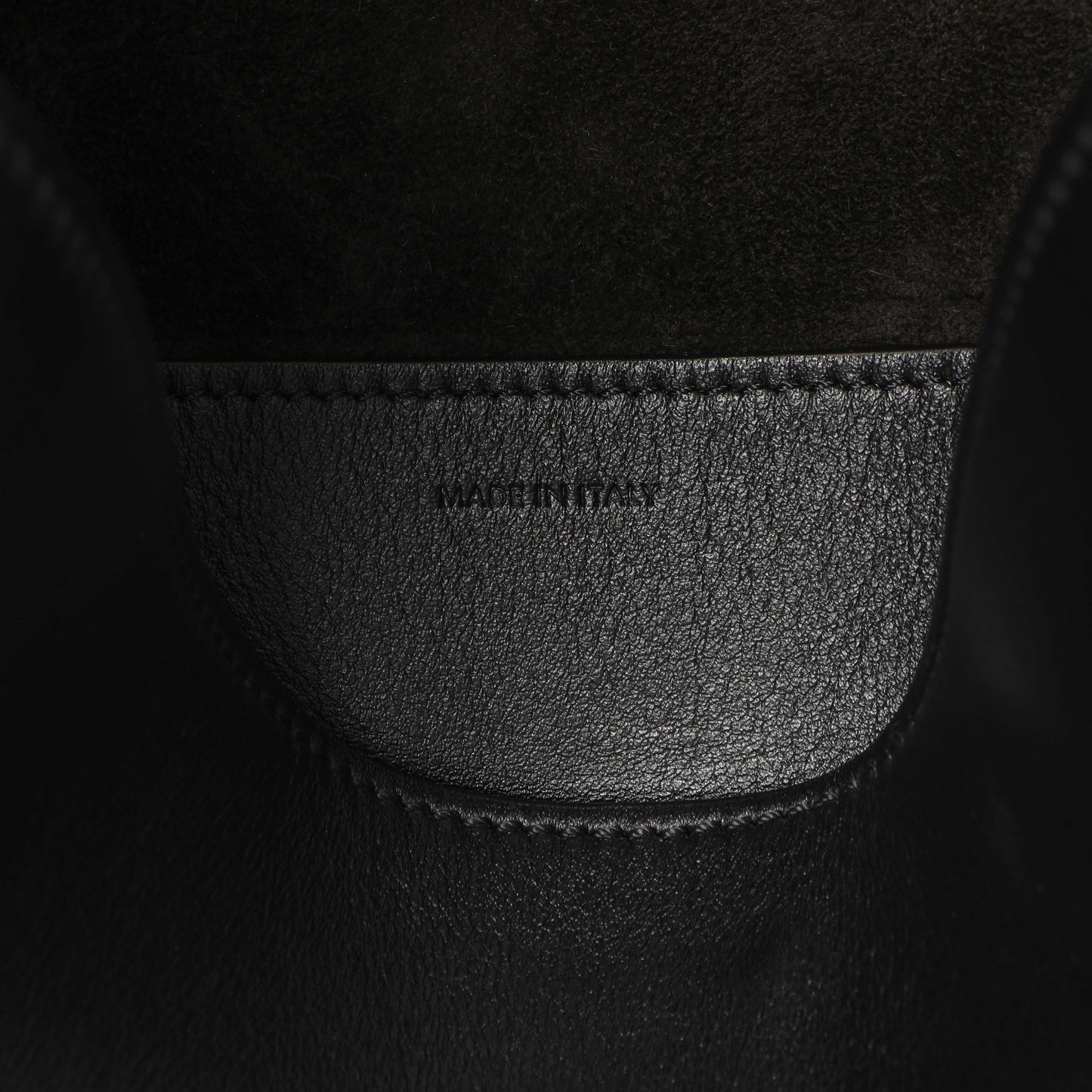 Exclusive Celine Black Smooth Calfskin Triomphe Small Bucket Bag — Detail View