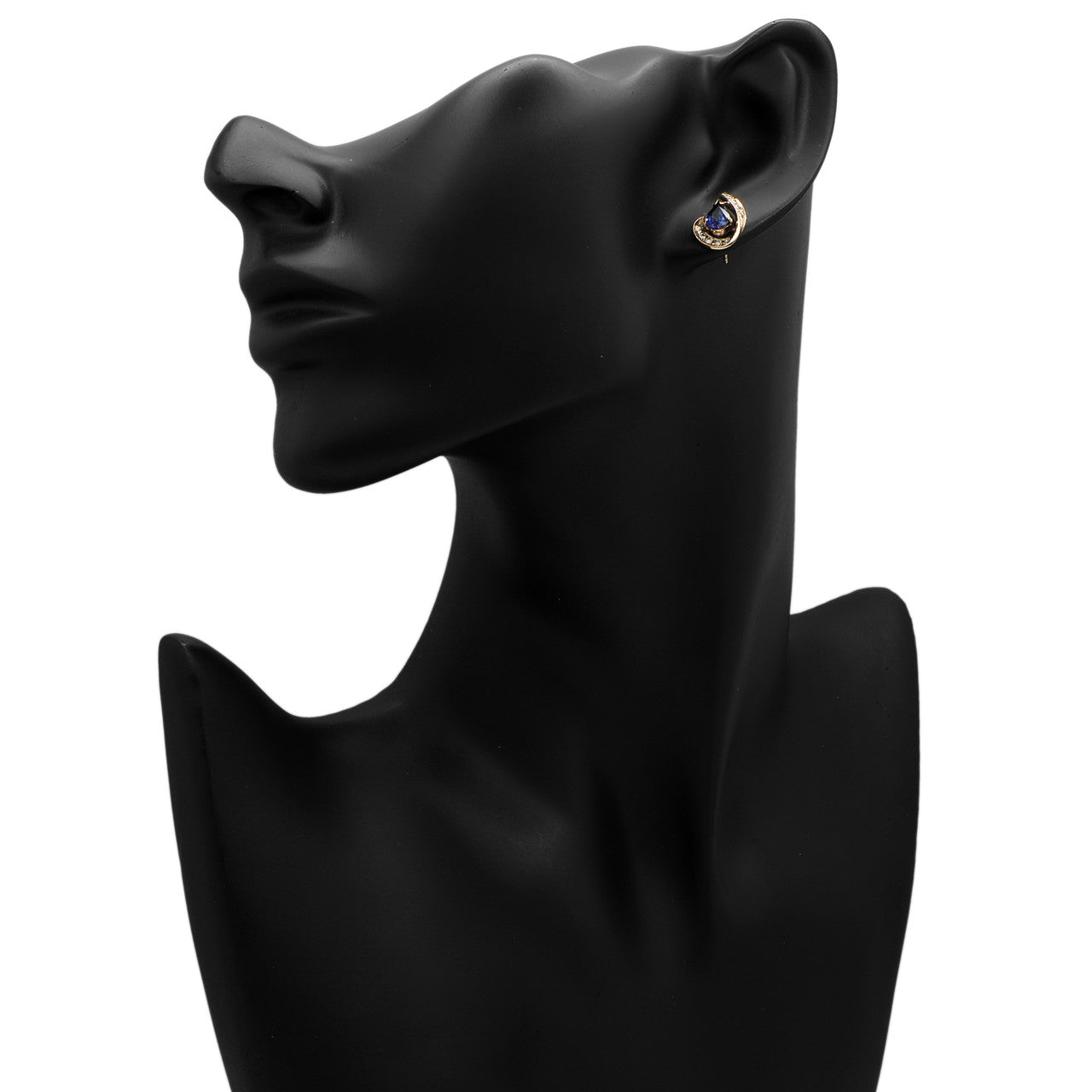Exclusive 14K Yellow Gold 1.36 Carat Sapphire Earrings — Back View