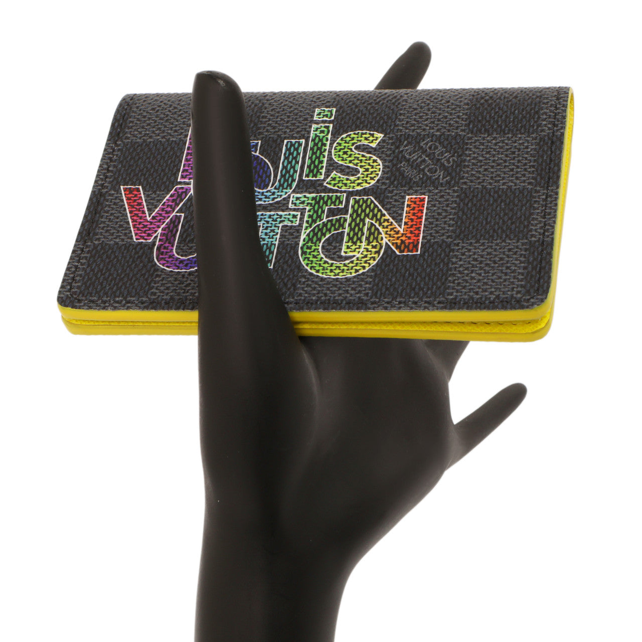Exclusive Louis Vuitton Damier Graphite Yellow Logo Pocket Organizer — Alternate View 7