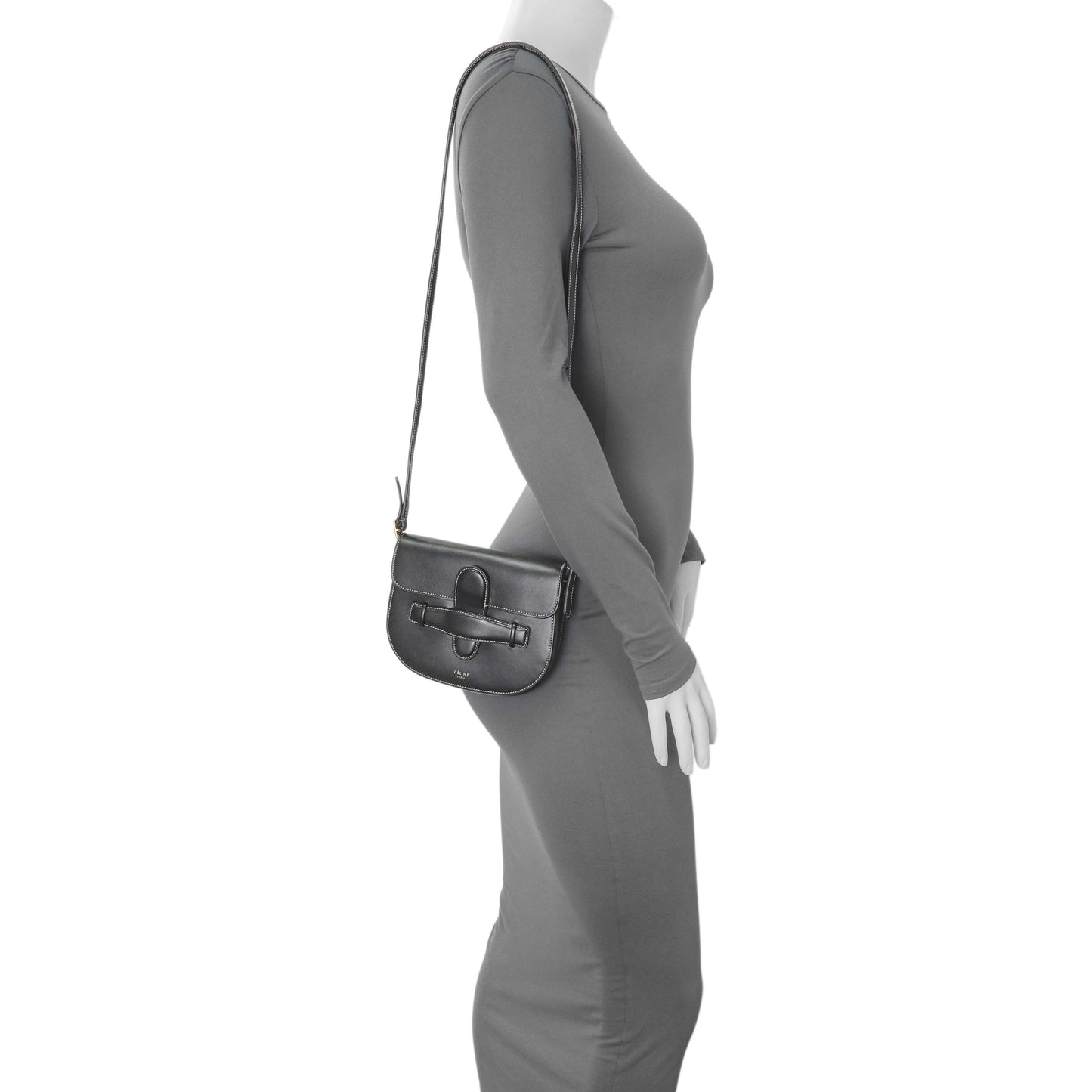 Exclusive Celine Black Smooth Calfskin Mini Symmetrical Bag — Alternate View 7