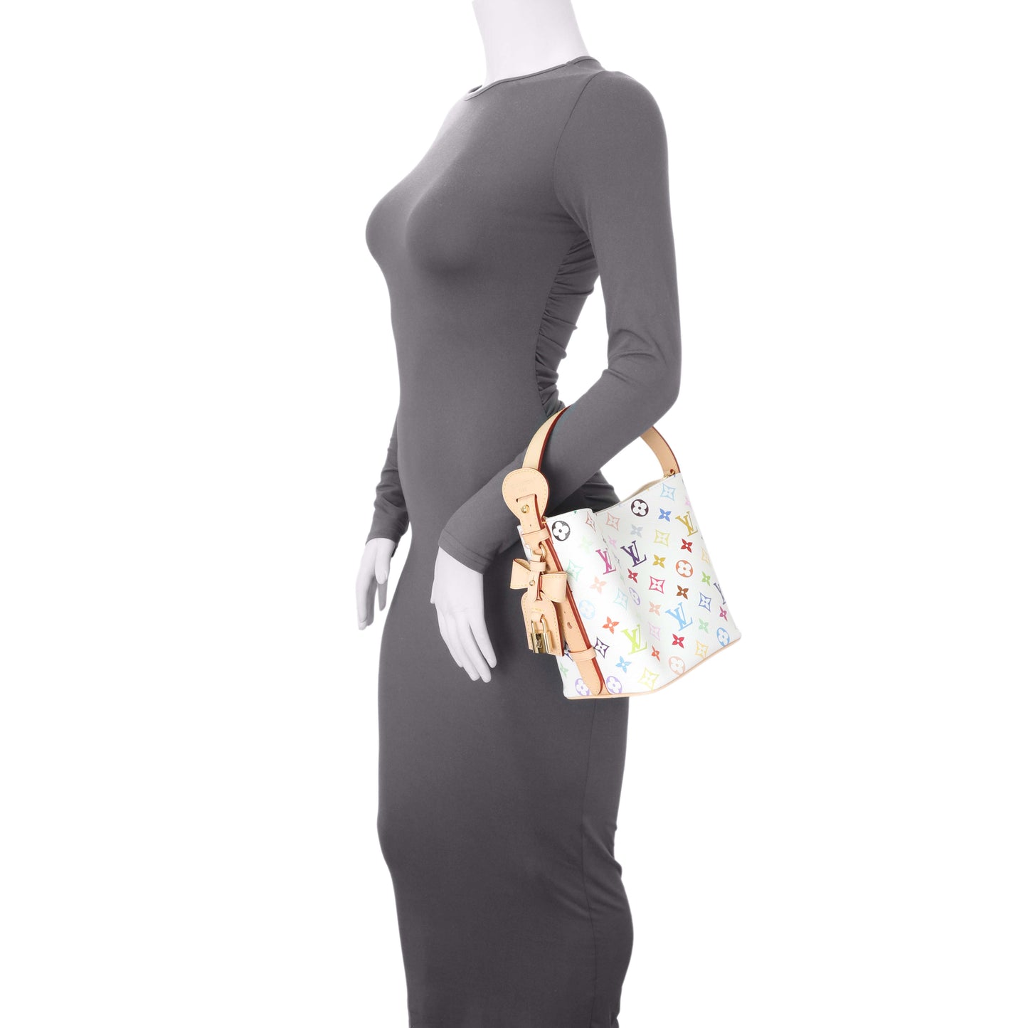 Exclusive Louis Vuitton X Takashi Murakami White Monogram Multicolor All BB — Alternate View 7