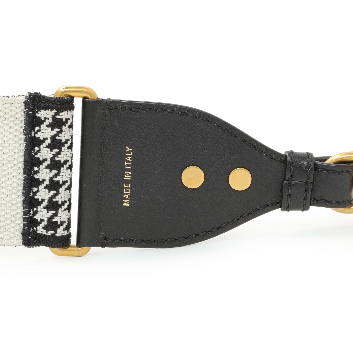 Exclusive Christian Dior Canvas Houndstooth Embroidered 30 Montaigne Shoulder Strap — Back View