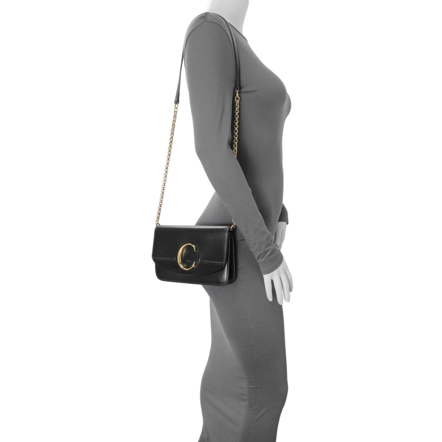 Exclusive Chloe Black Calfskin C Chain Clutch — Alternate View 7