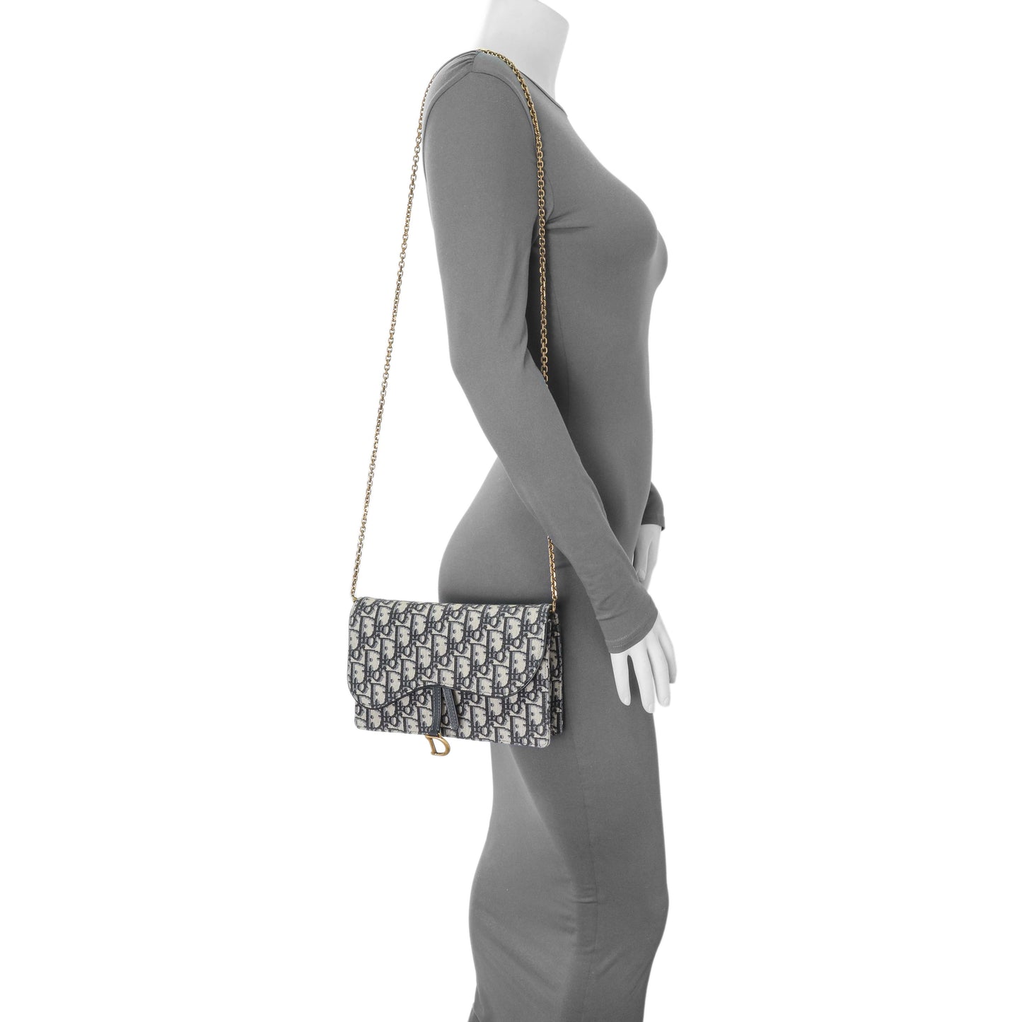 Exclusive Christian Dior Oblique Saddle Chain Pouch — Alternate View 7