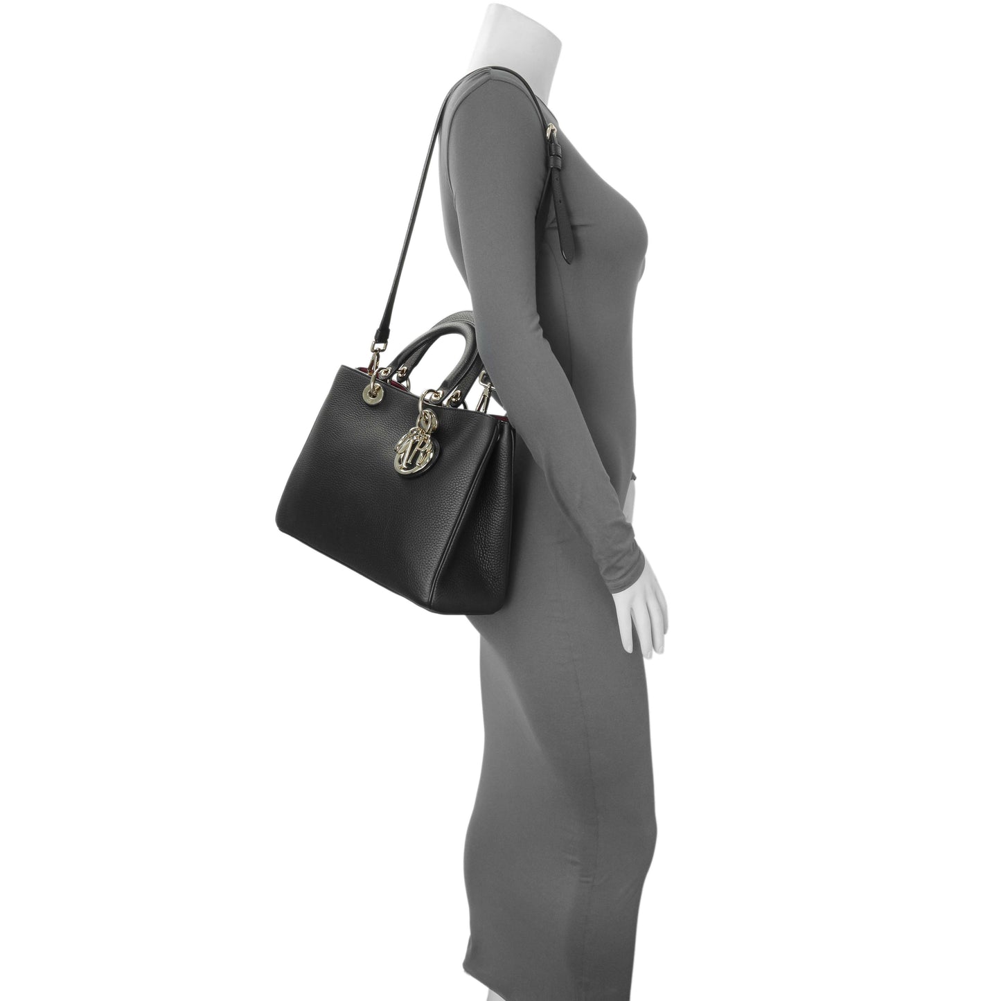 Exclusive Christian Dior Black Bullcalf Medium Diorissimo Tote — Alternate View 7