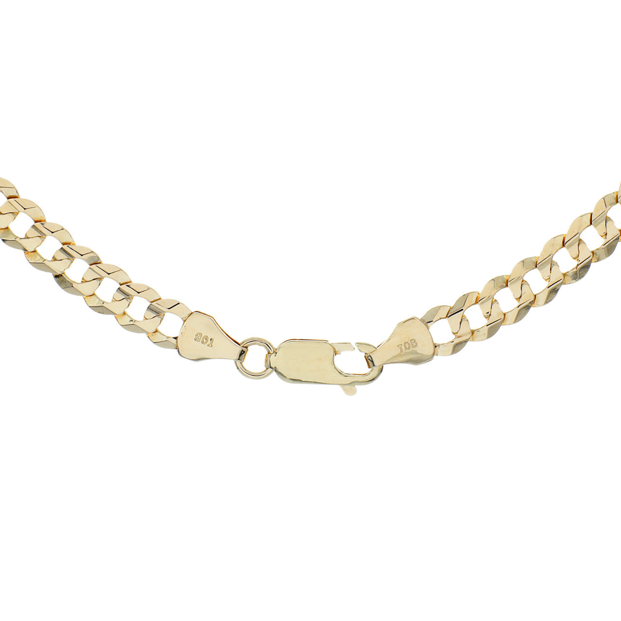 Exclusive 10K Yellow Gold Curb Link Chain Necklace — Back View