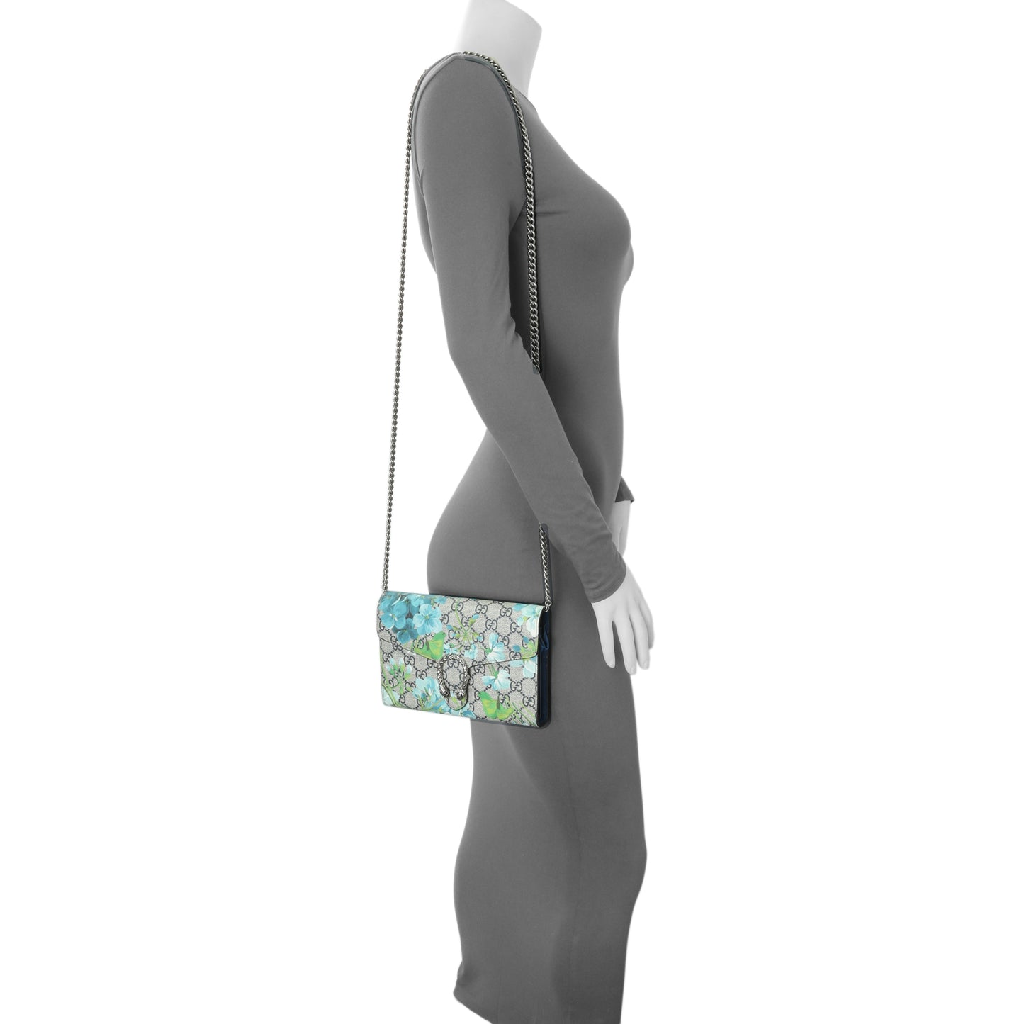 Exclusive Gucci GG Supreme Monogram Blooms Mini Dionysus Chain Wallet — Alternate View 7