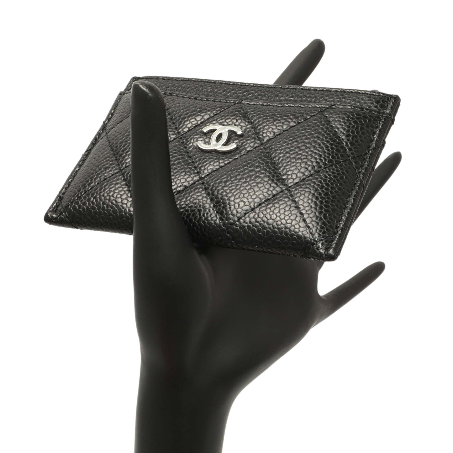Exclusive Chanel Black Quilted Caviar Card Holder — Alternate View 8
