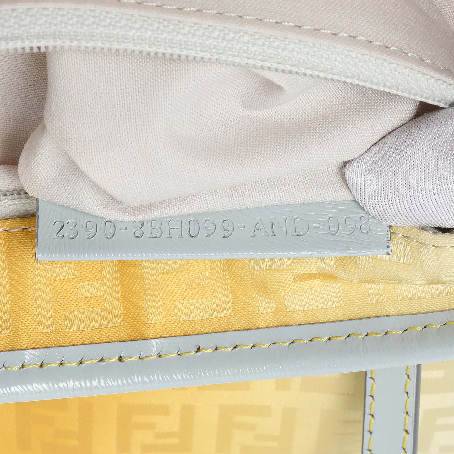 Exclusive Fendi Yellow Grey Zucchino Canvas Tote — Alternate View 10