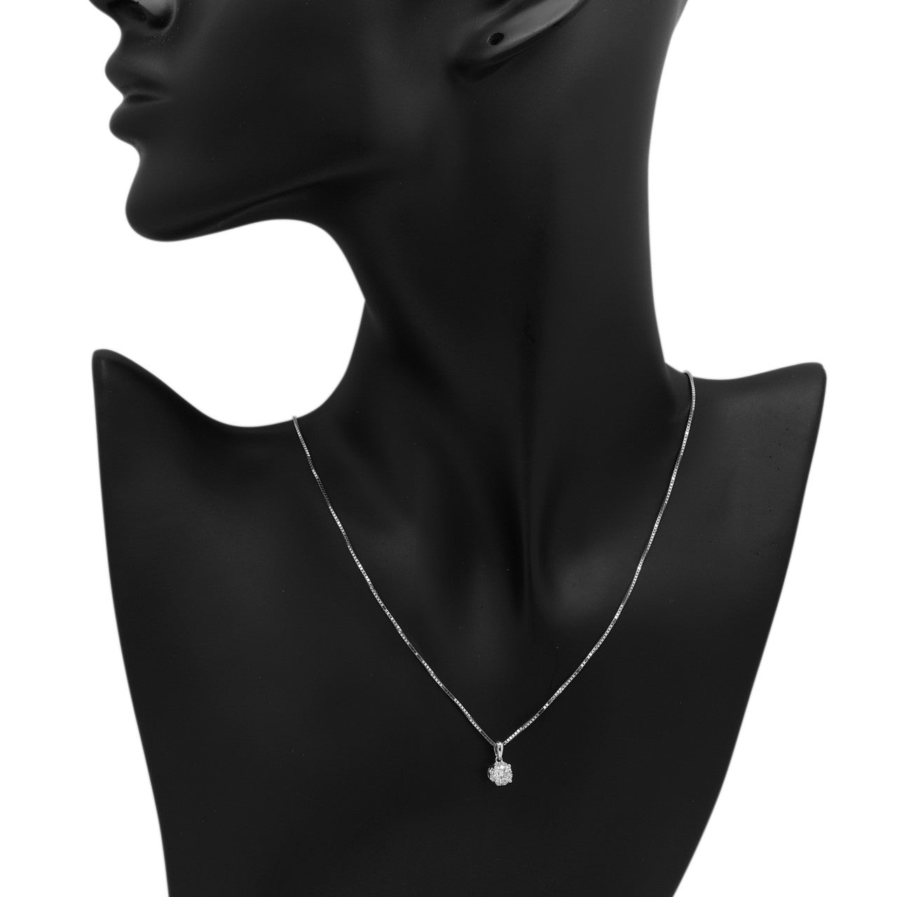 Exclusive 10K White Gold 0.48 Carat Diamond Pendant — Back View