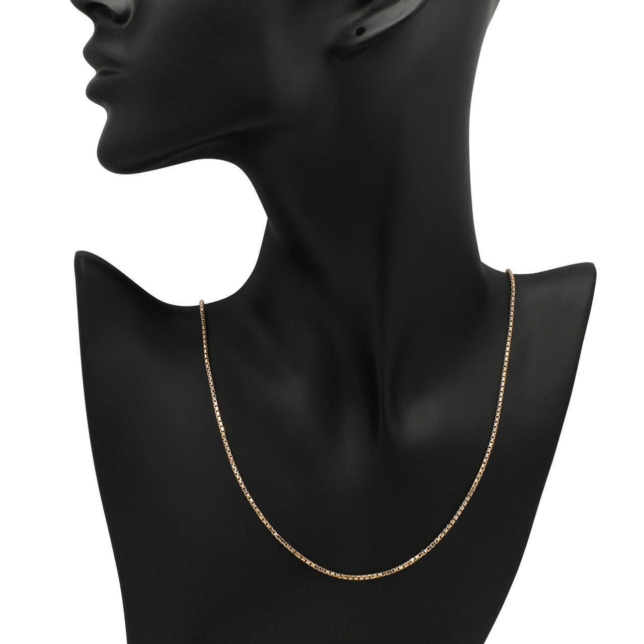 Exclusive 10K Yellow Gold Box Link Chain Necklace — Top View