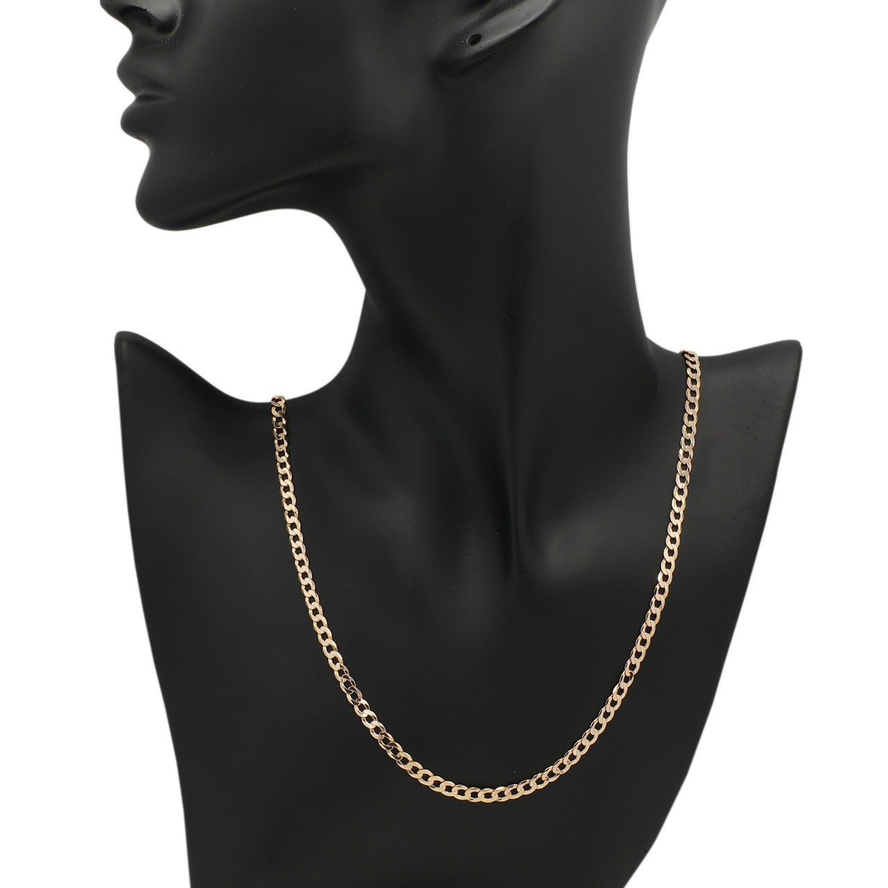 Exclusive 10K Yellow Gold Curb Link Chain Necklace — Back View