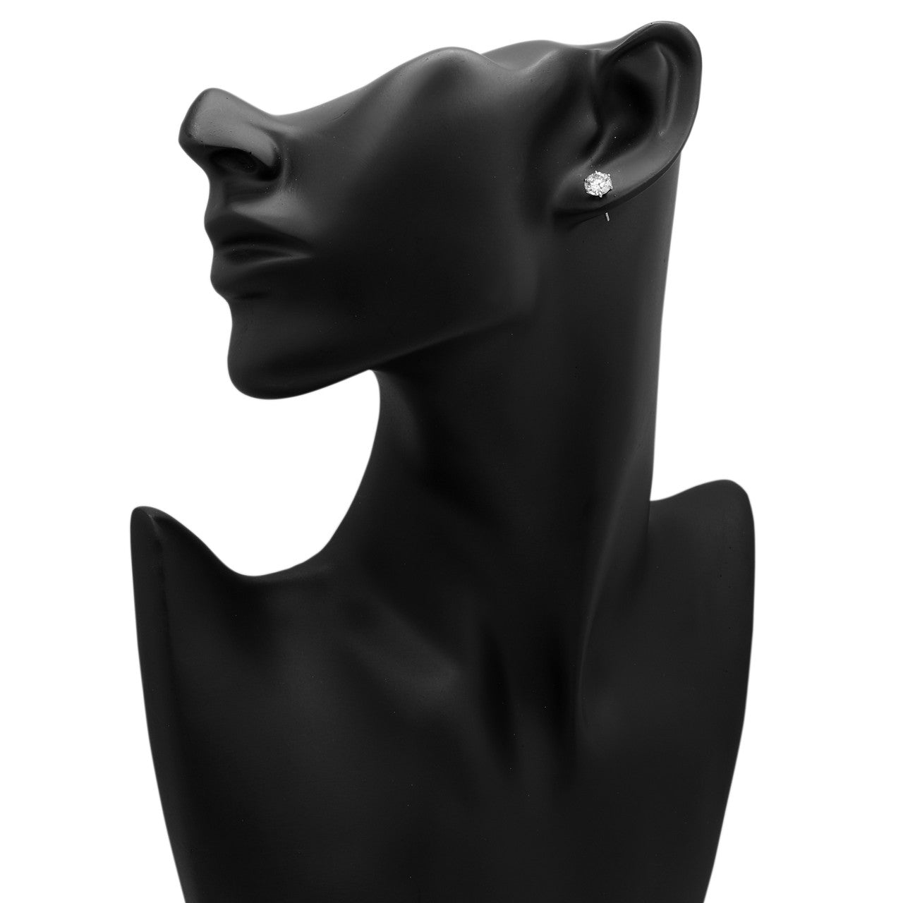 Exclusive 18K White Gold 2.00 Carat Diamond Stud Earrings — Back View