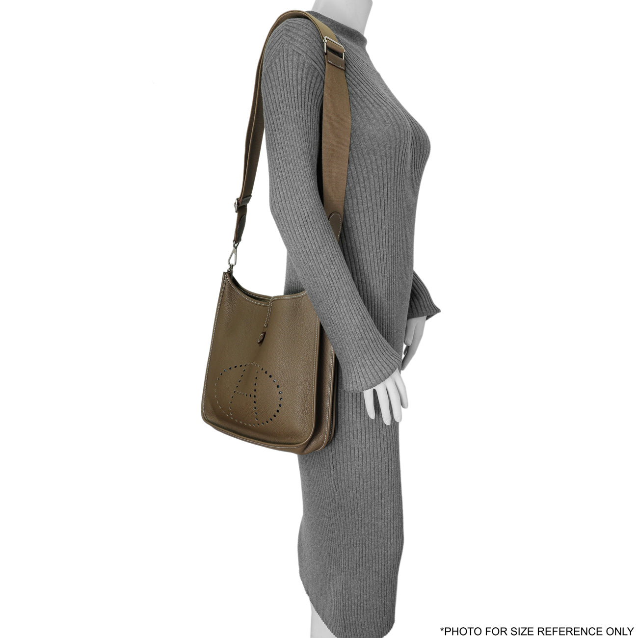 Exclusive Hermes Etoupe Clemence Evelyne III PM — Alternate View 7