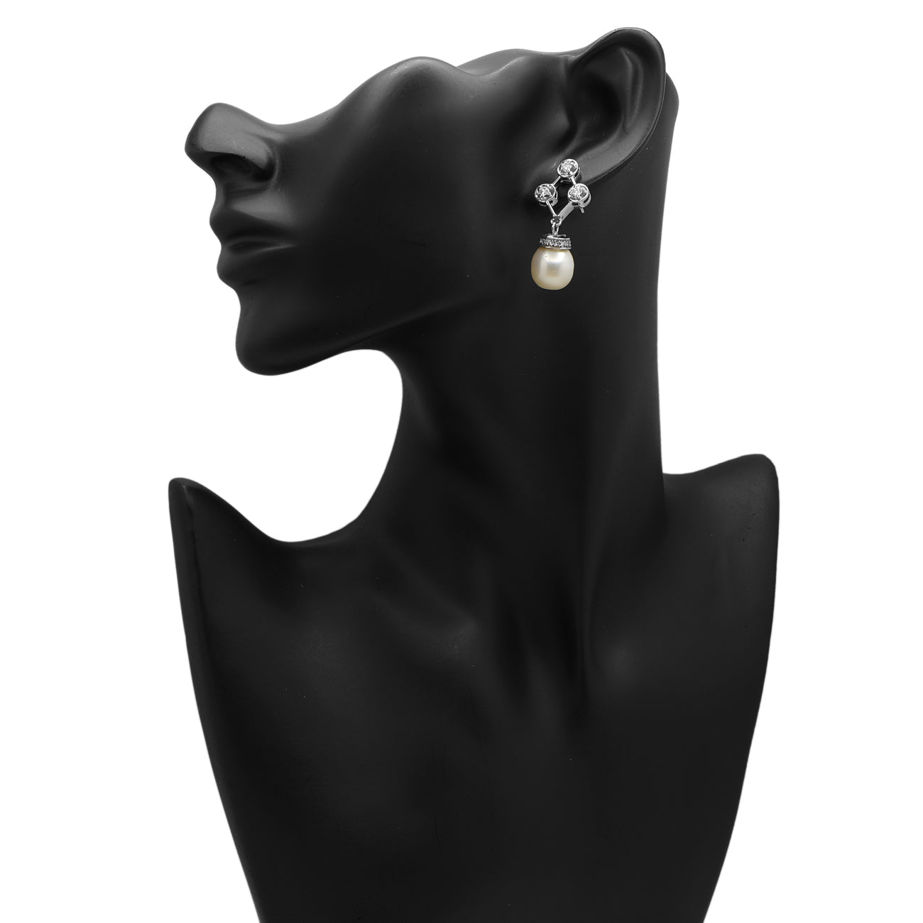 Exclusive 14K White Gold South Sea Pearl Earrings — Back View