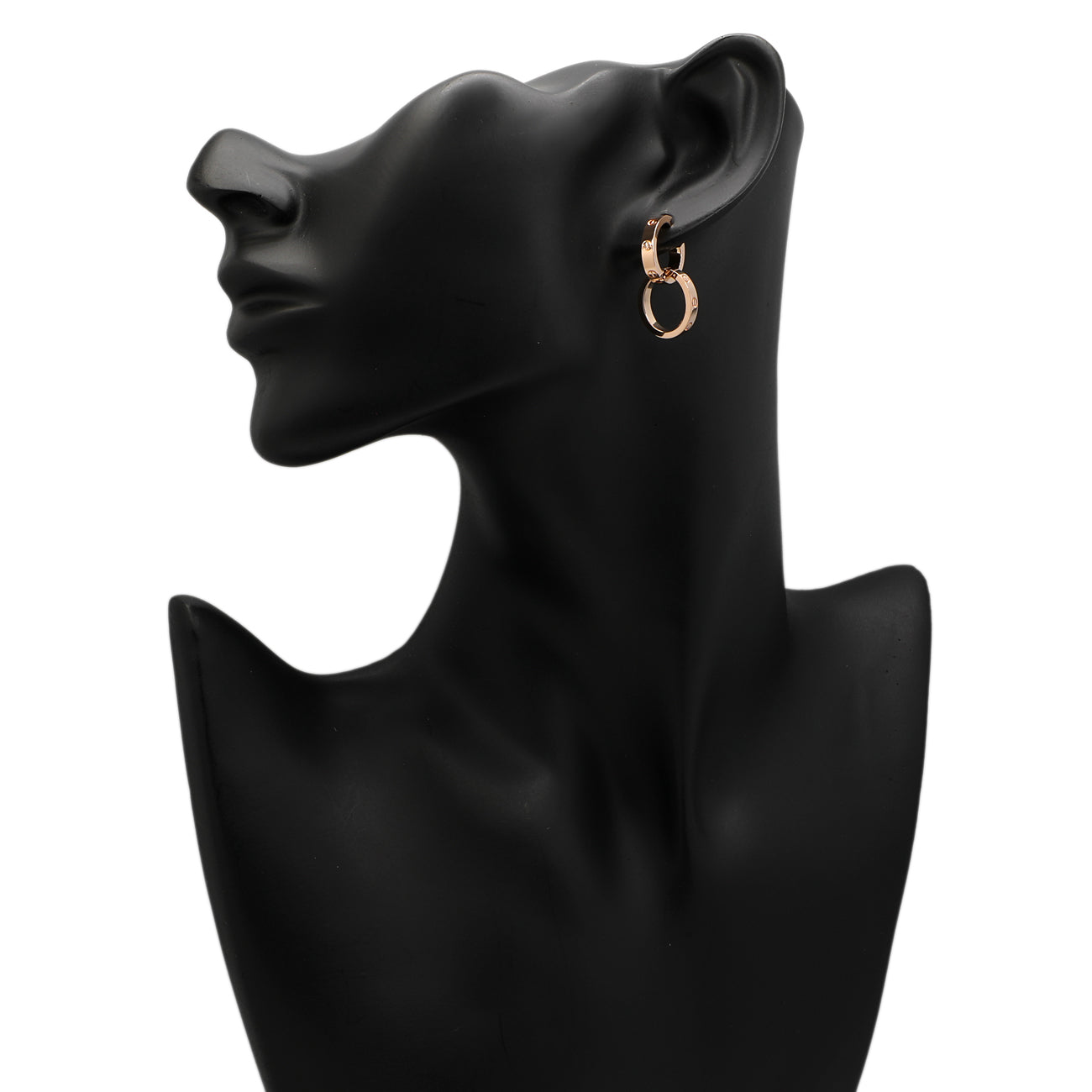 Exclusive Cartier 18K Rose Gold Multiwear Love Earrings — Back View