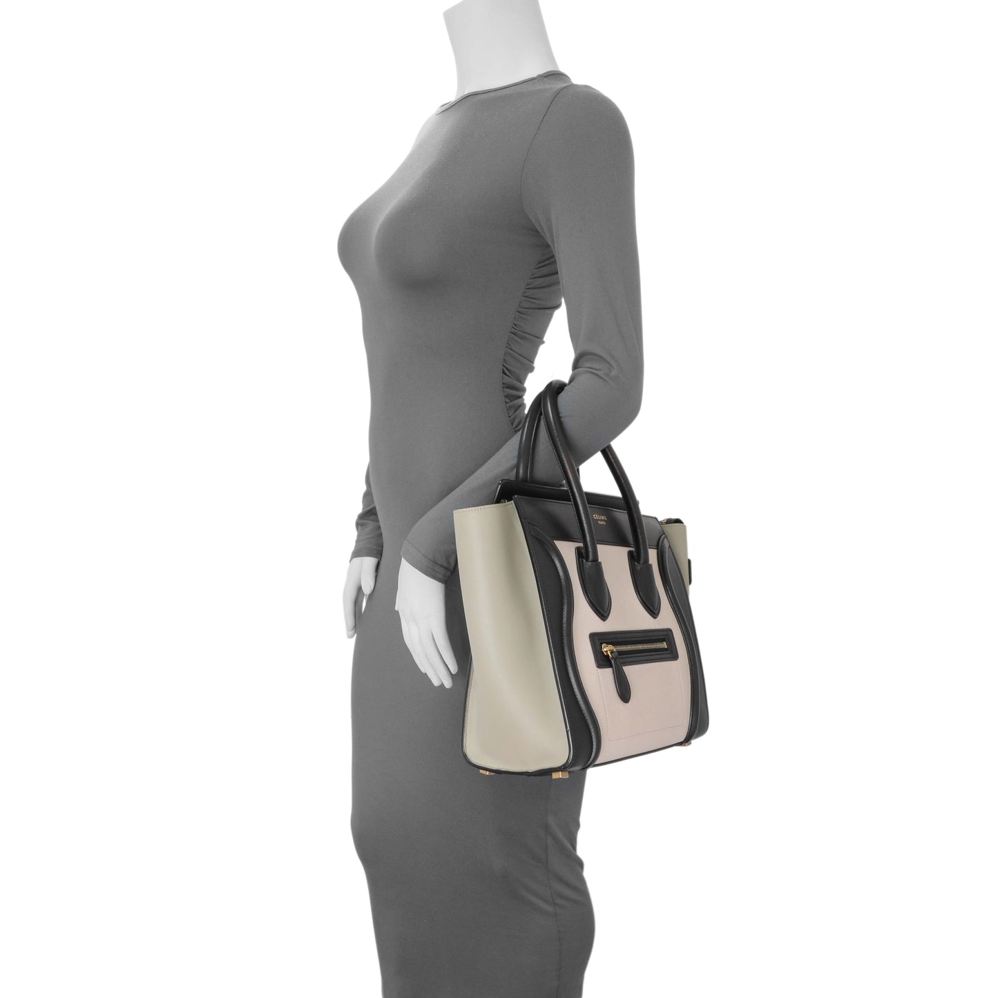 Exclusive Celine Tri-Color Calfskin Micro Luggage Tote — Alternate View 11