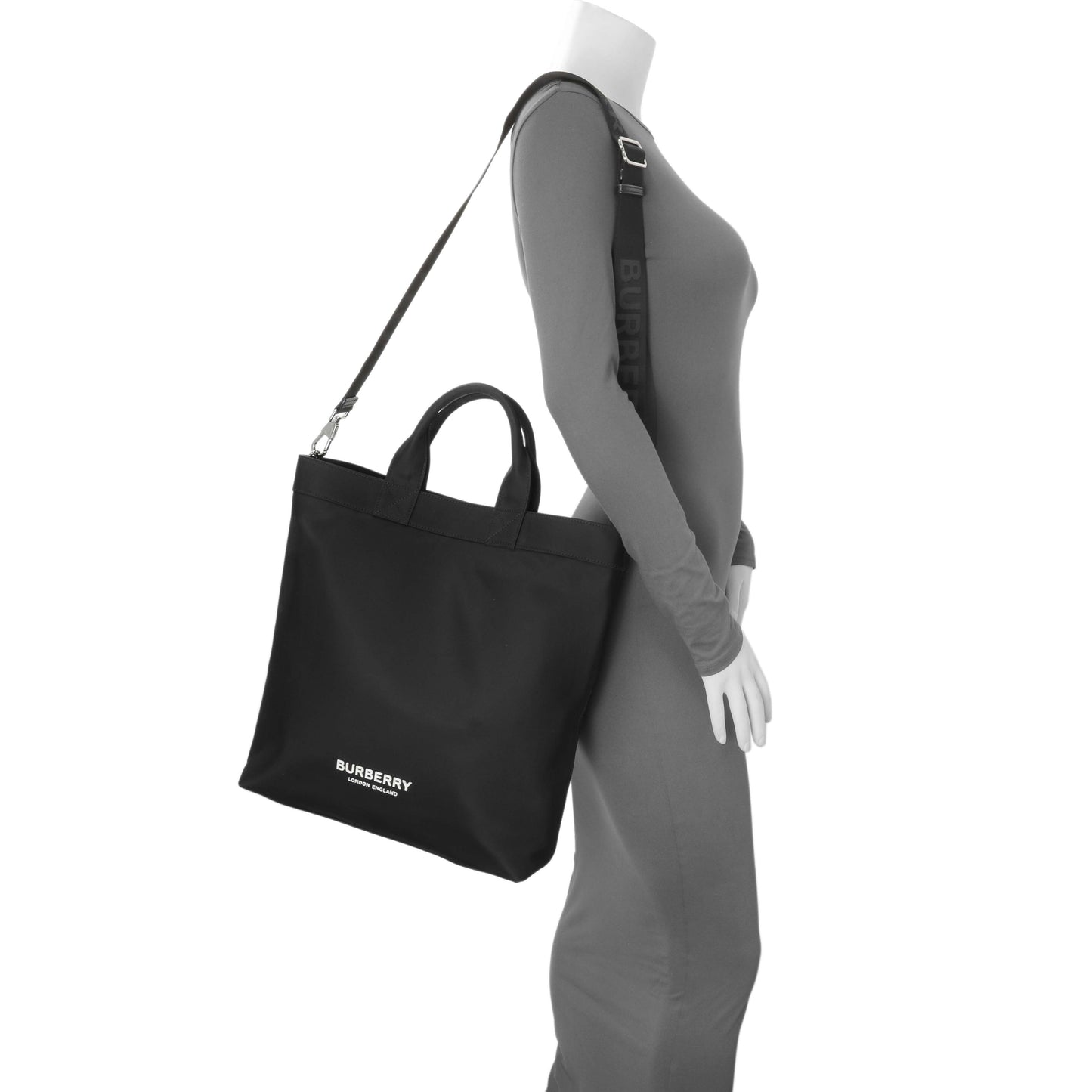 Exclusive Burberry Black Nylon Artie Tote — Alternate View 10