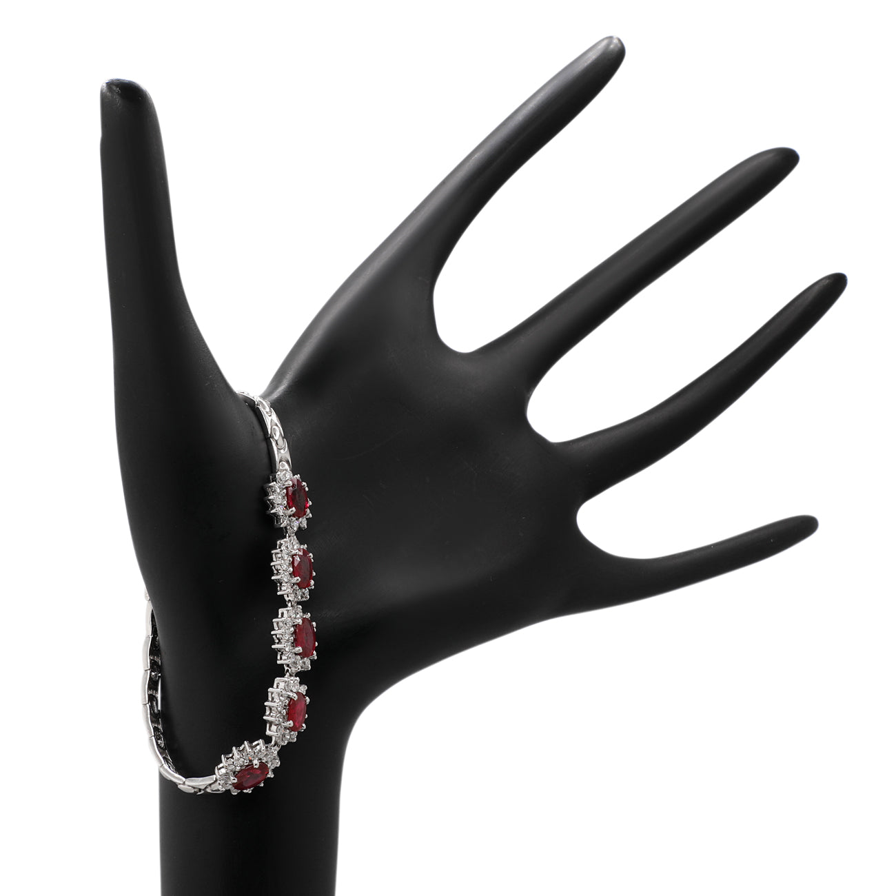 Exclusive 18K White Gold 4.05 Carat Ruby Bracelet — Back View