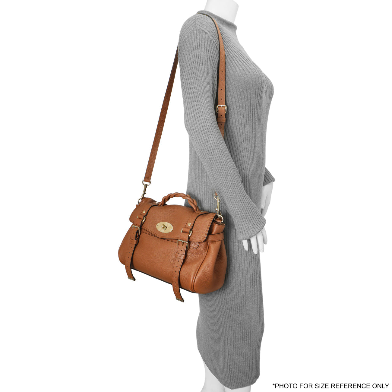 Exclusive Mulberry Chestnut Grained Calfskin Medium Alexa — Lifestyle View