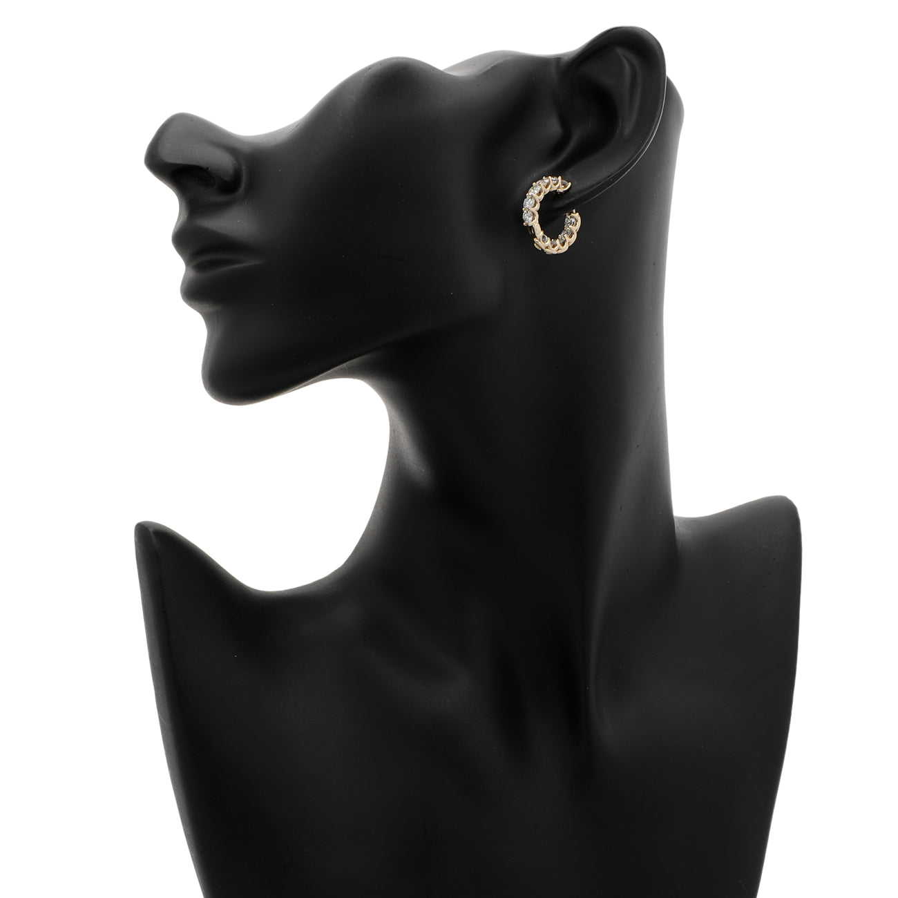 Exclusive 18K Yellow Gold 3.27 Carat Diamond Hoop Earrings — Back View