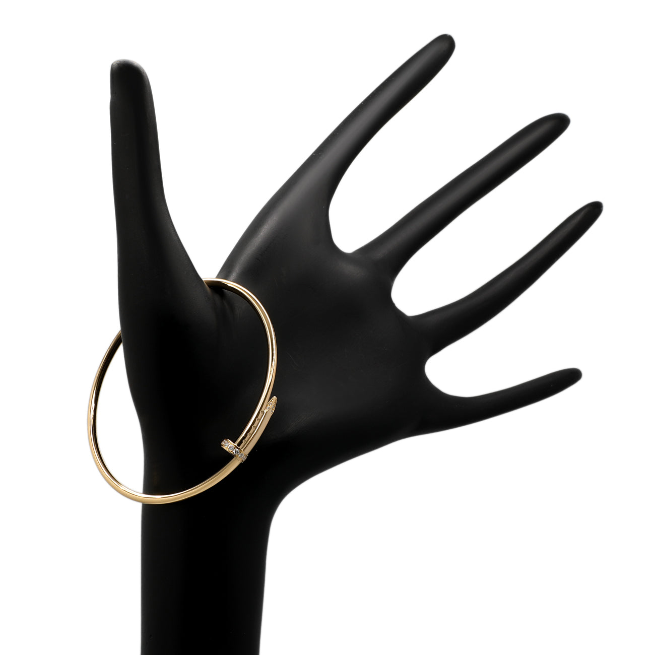 Exclusive Cartier 18K Yellow Gold Diamond Small Juste Un Clou Bracelet — Back View