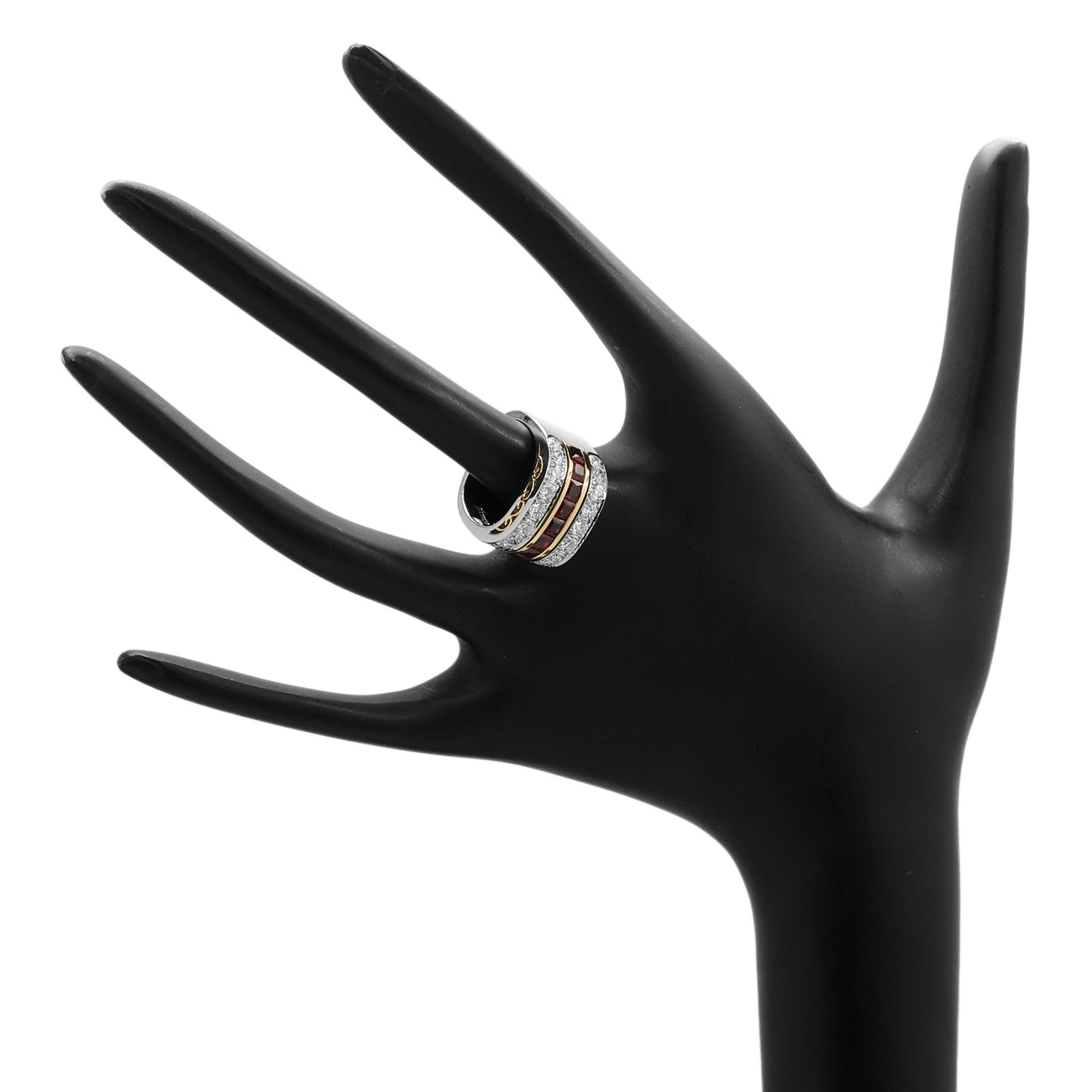 Exclusive 19K Montecristo 1.68 Carat Ruby Diamond Band Ring — Top View