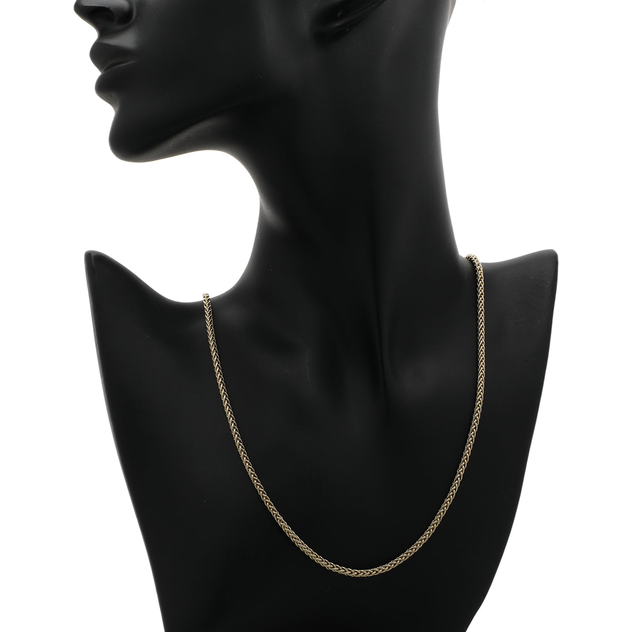 Exclusive 18K Yellow Gold Wheat Link Chain — Back View