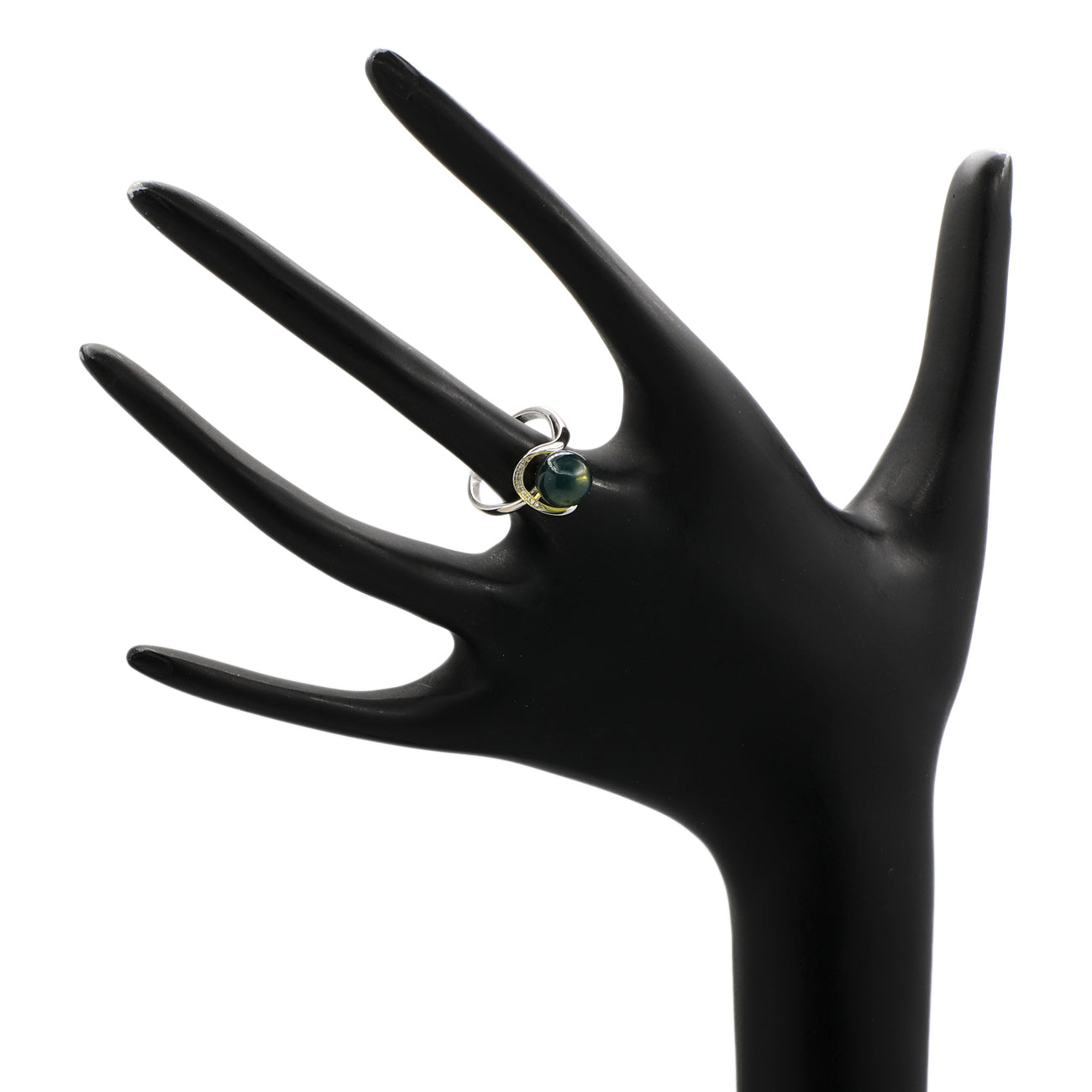Exclusive 18K White Gold 1.84 Carat Spherical Citrine Ring — 3.5 — Top View