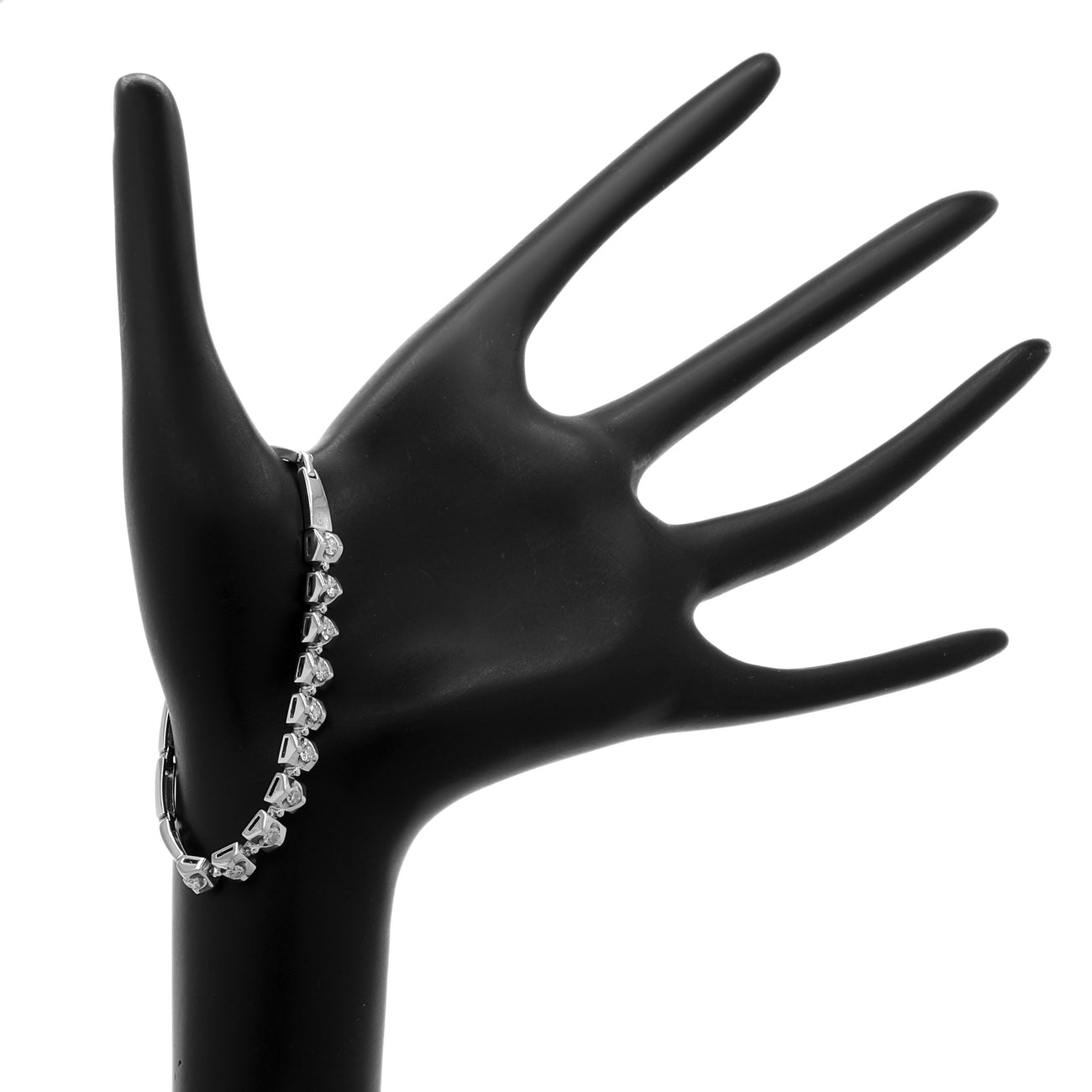 Exclusive 18K White Gold 0.83 Carat Diamond Bracelet — Back View