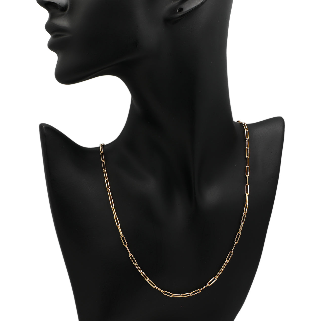 Exclusive 14k Rose Gold Paperclip Chain — Back View