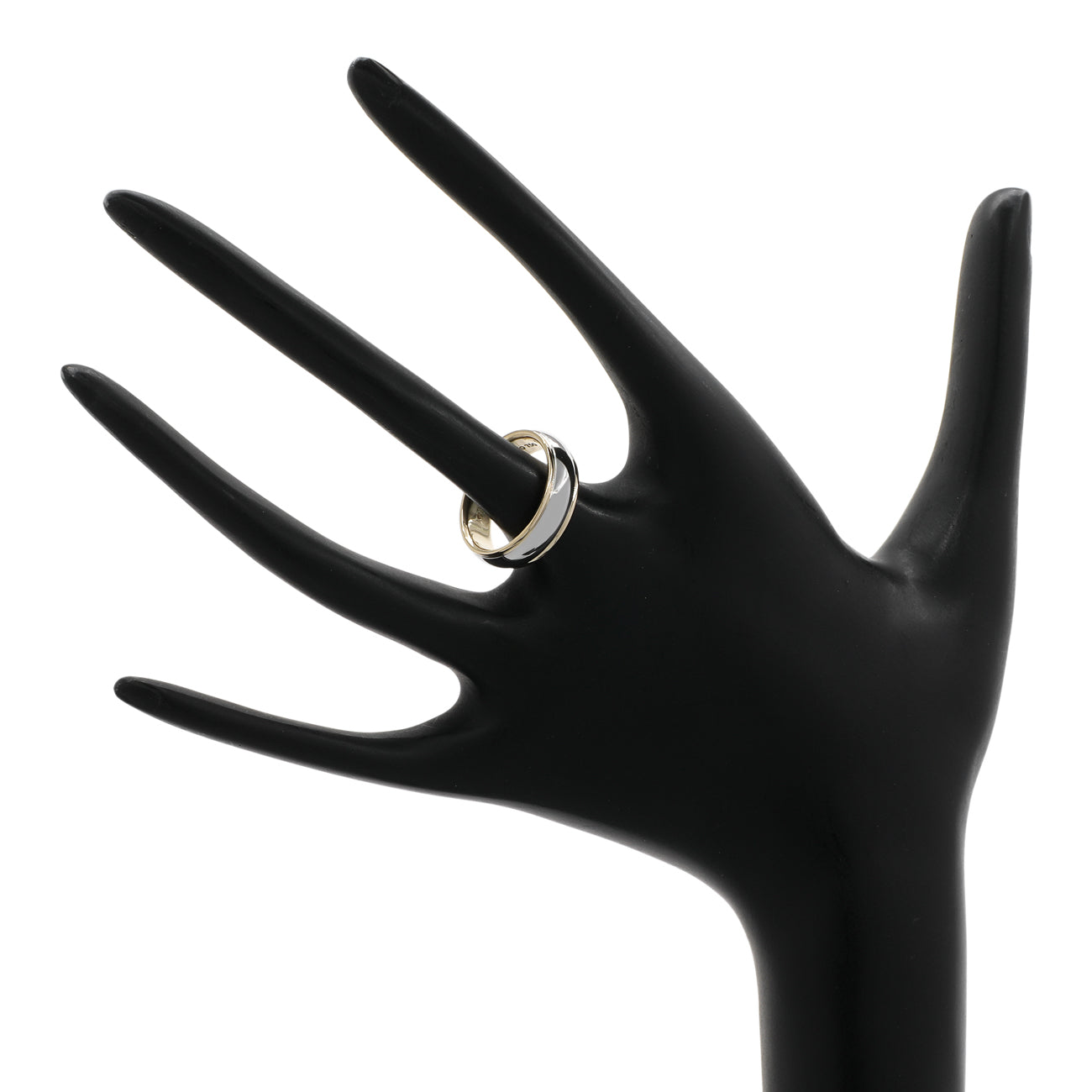 Exclusive Tiffany & Co. Platinum 18K Yellow Gold 6mm Lucida Wedding Band Ring — Back View