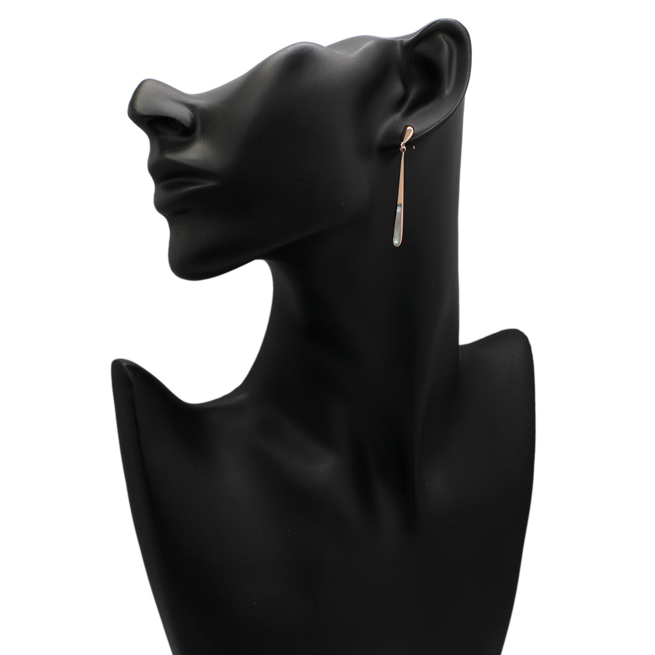 Exclusive 14K Rose Gold Mother of Pearl Drop Earrings — Back View