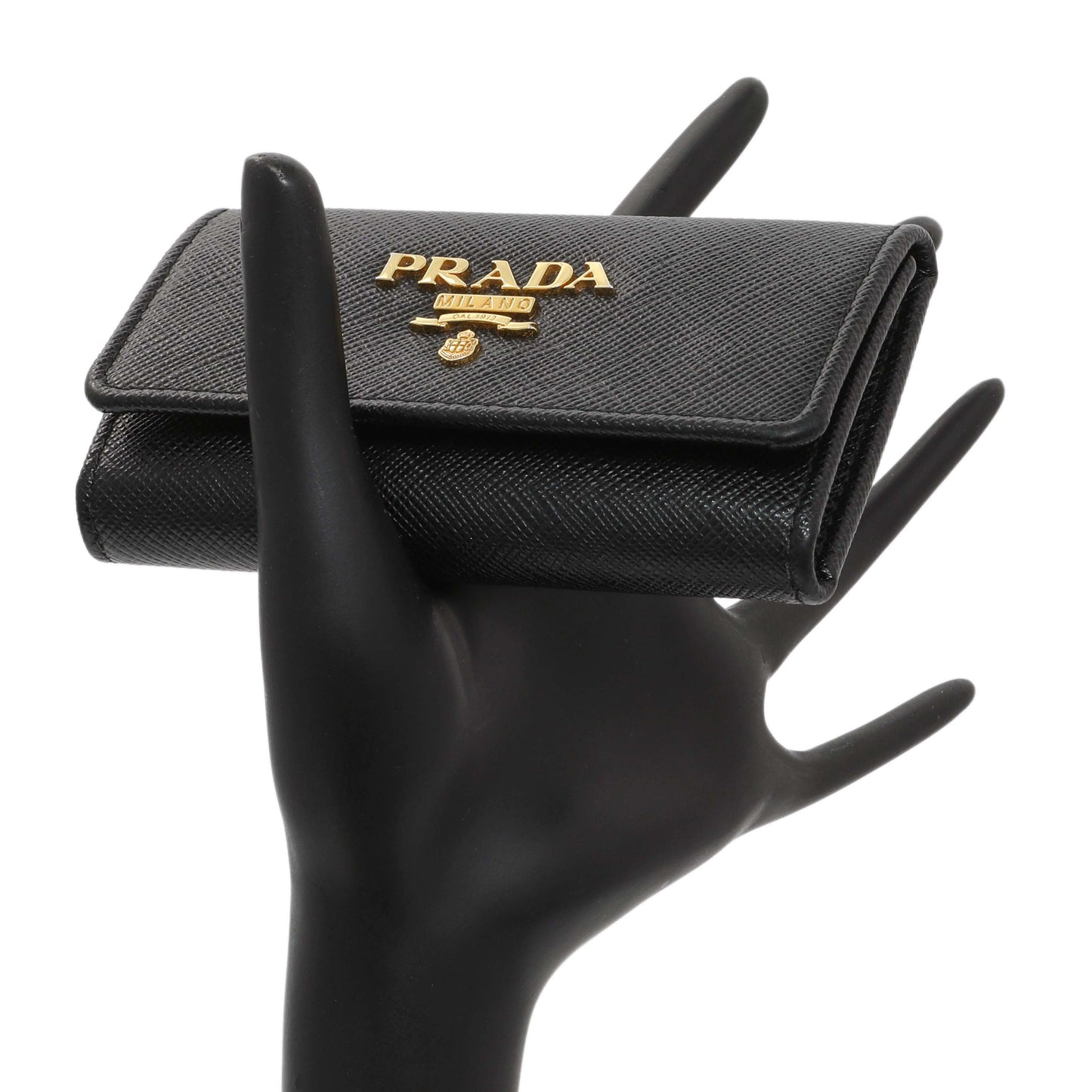 Exclusive Prada Black Saffiano Key Holder — Lifestyle View