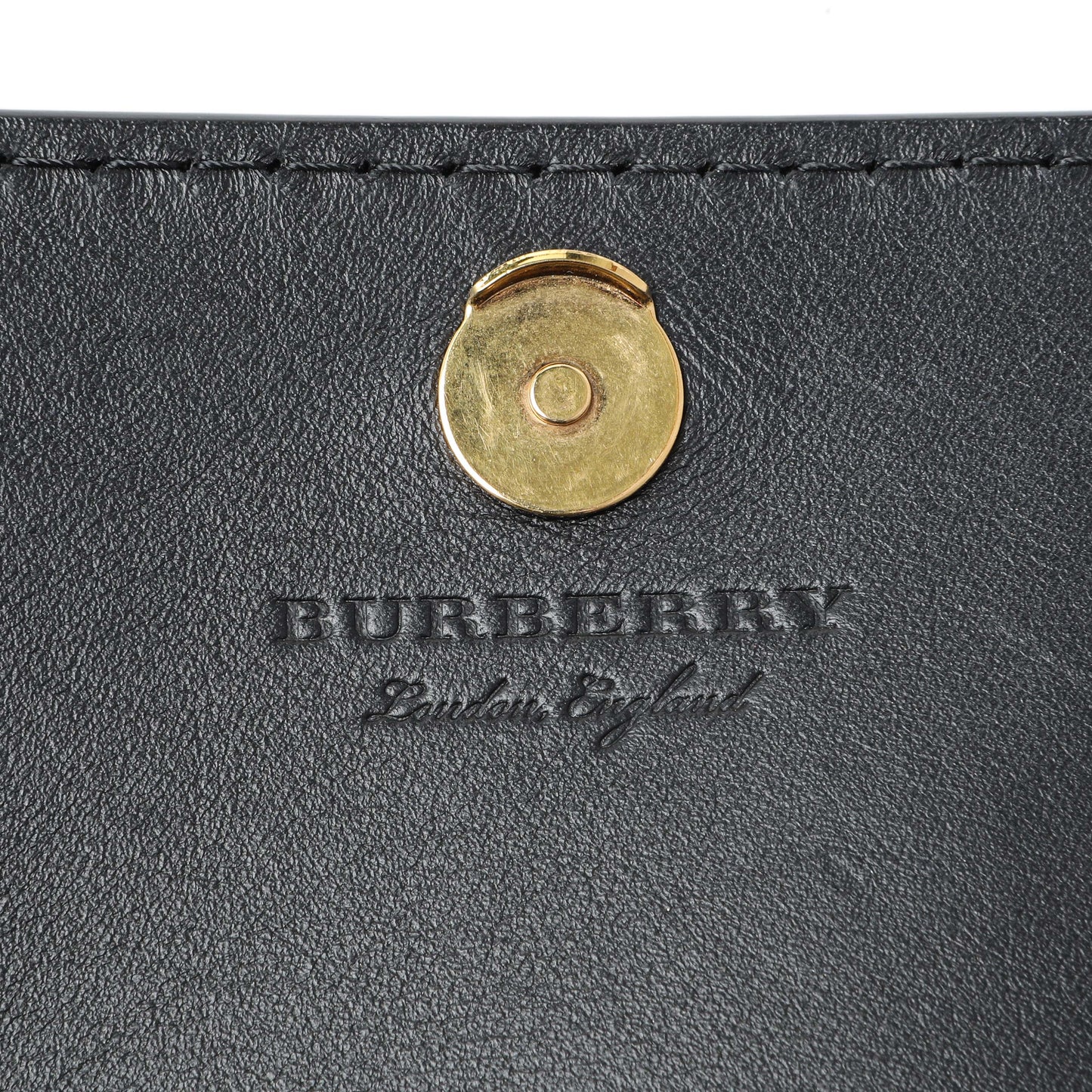 Exclusive Burberry Black Pebbled Leather Hampshire Wallet On Chain — Alternate View 9