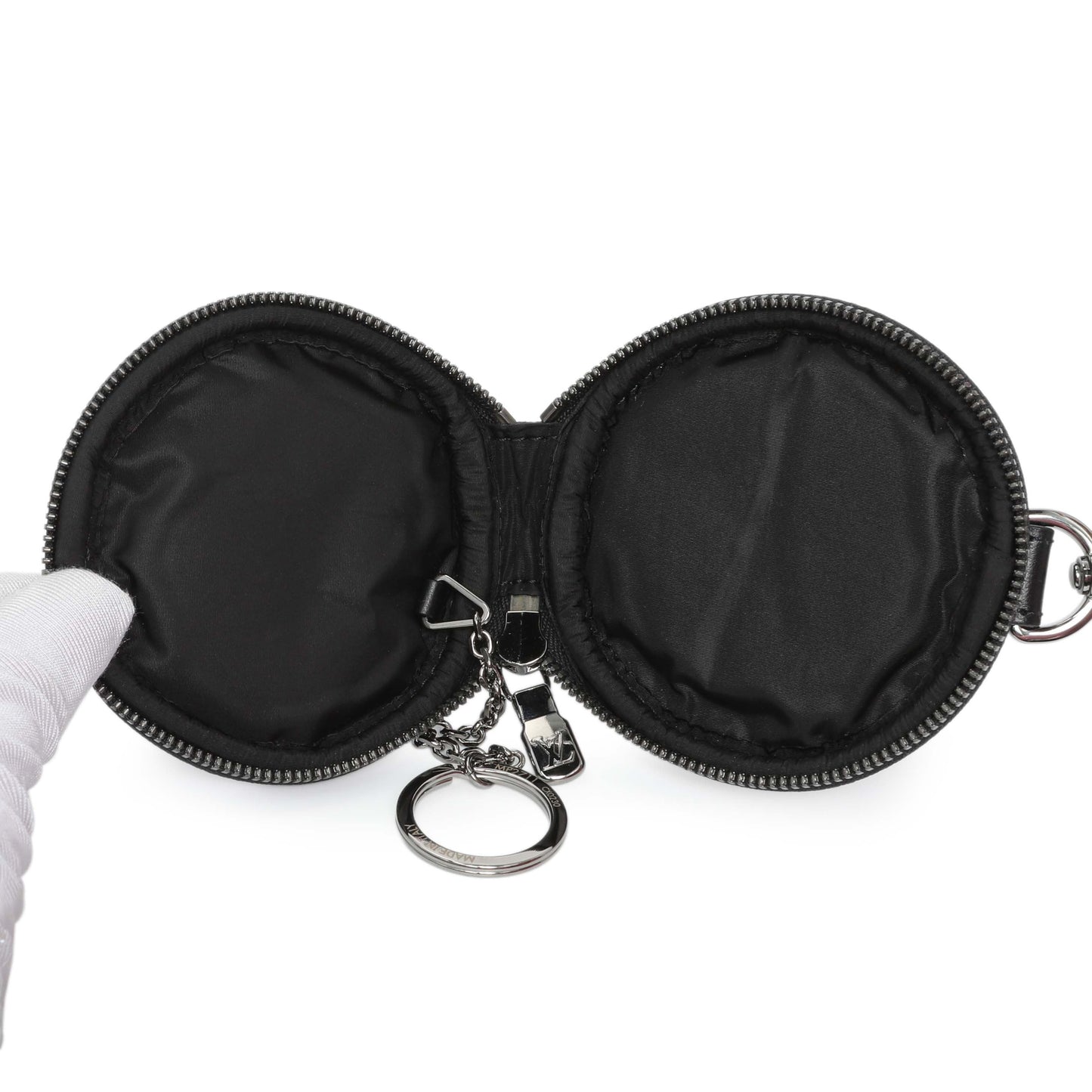 Exclusive Louis Vuitton Camouflage Monogram Nylon Round Coin Pouch — Top View